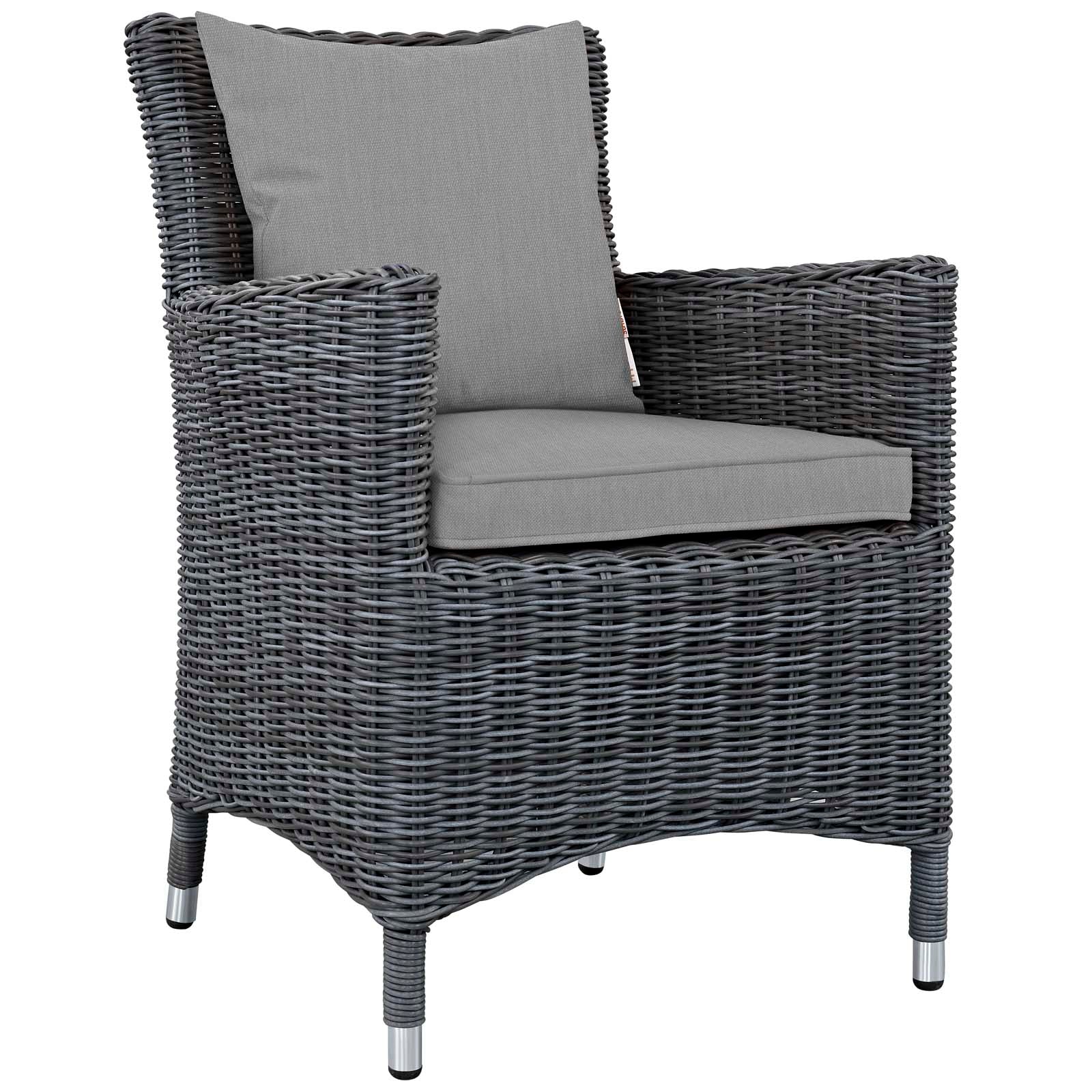 Exquisite Summon 4-Piece Outdoor Patio Dining Furniture Set Featuring Sunbrella® Fabric and Luxurious Plush Cushions for Maximum Comfort