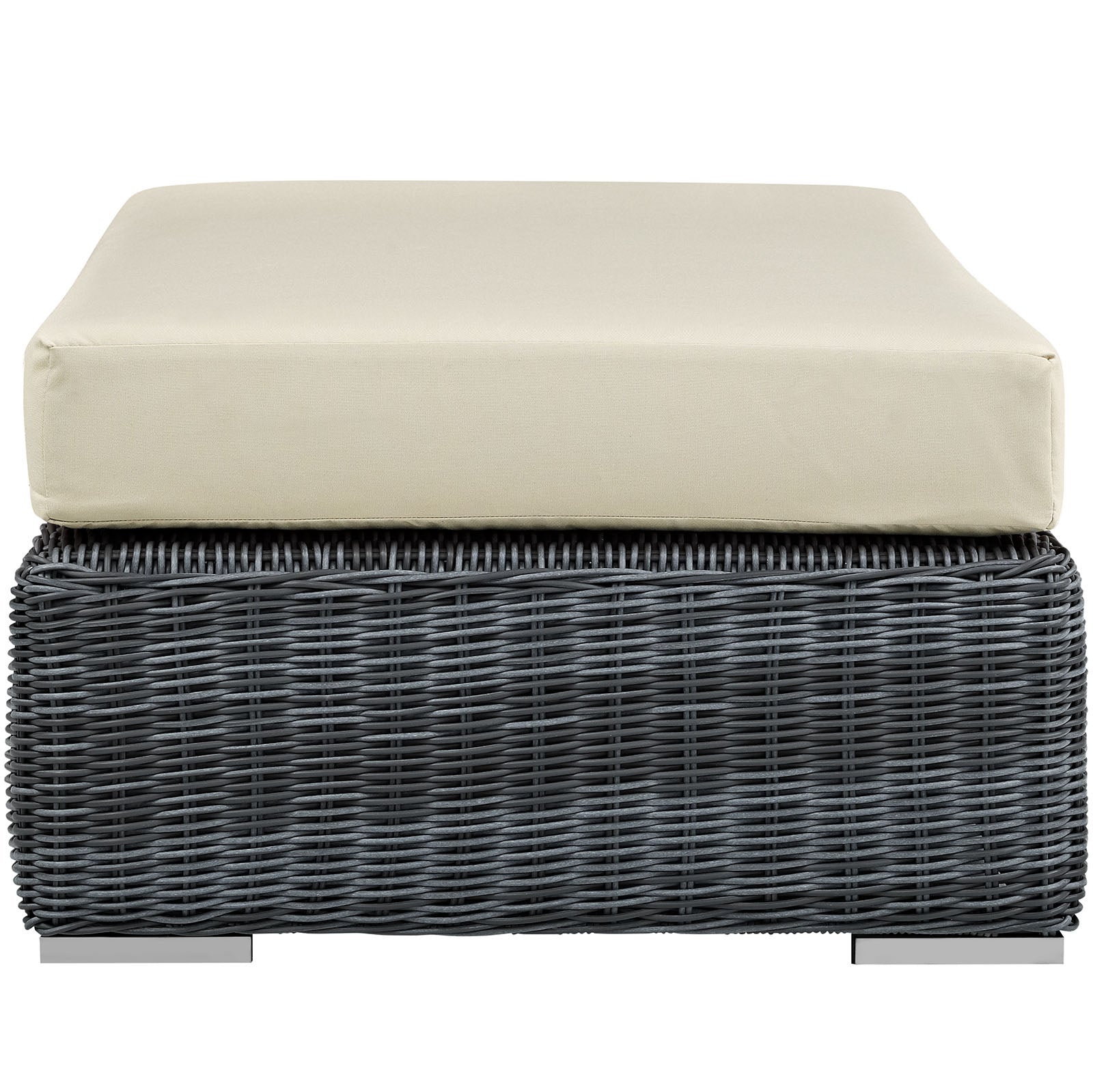 Stylish and Durable Summon Outdoor Patio Rectangle Ottoman Crafted with Premium Sunbrella® Fabric for All-Weather Comfort
