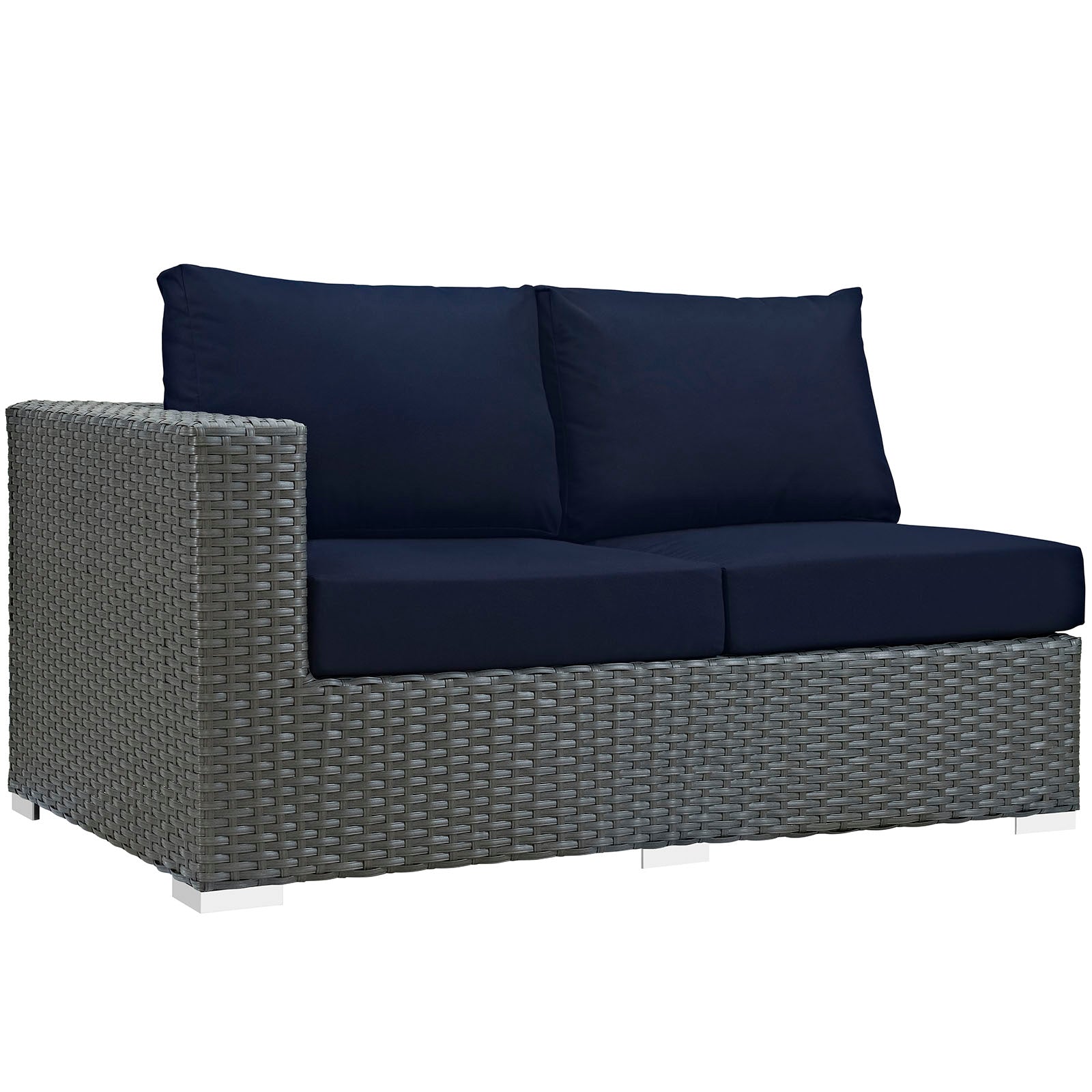 Comfortable and Durable Sojourn Outdoor Patio Left Arm Loveseat Upholstered with High - Quality Sunbrella® Fabric for Optimal Outdoor Relaxation
