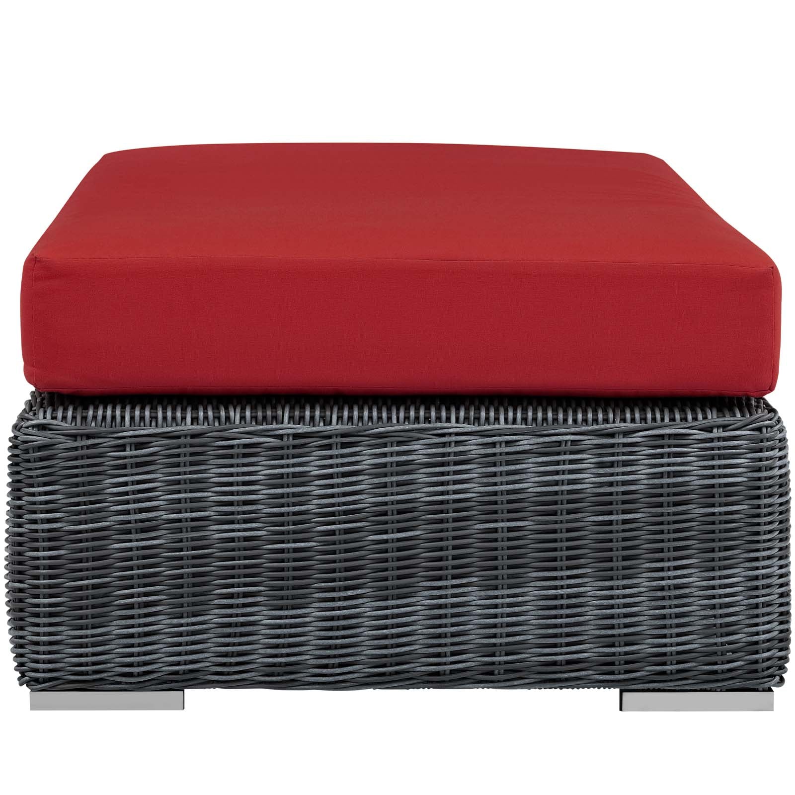 Stylish and Durable Summon Outdoor Patio Rectangle Ottoman Crafted with Premium Sunbrella® Fabric for All-Weather Comfort