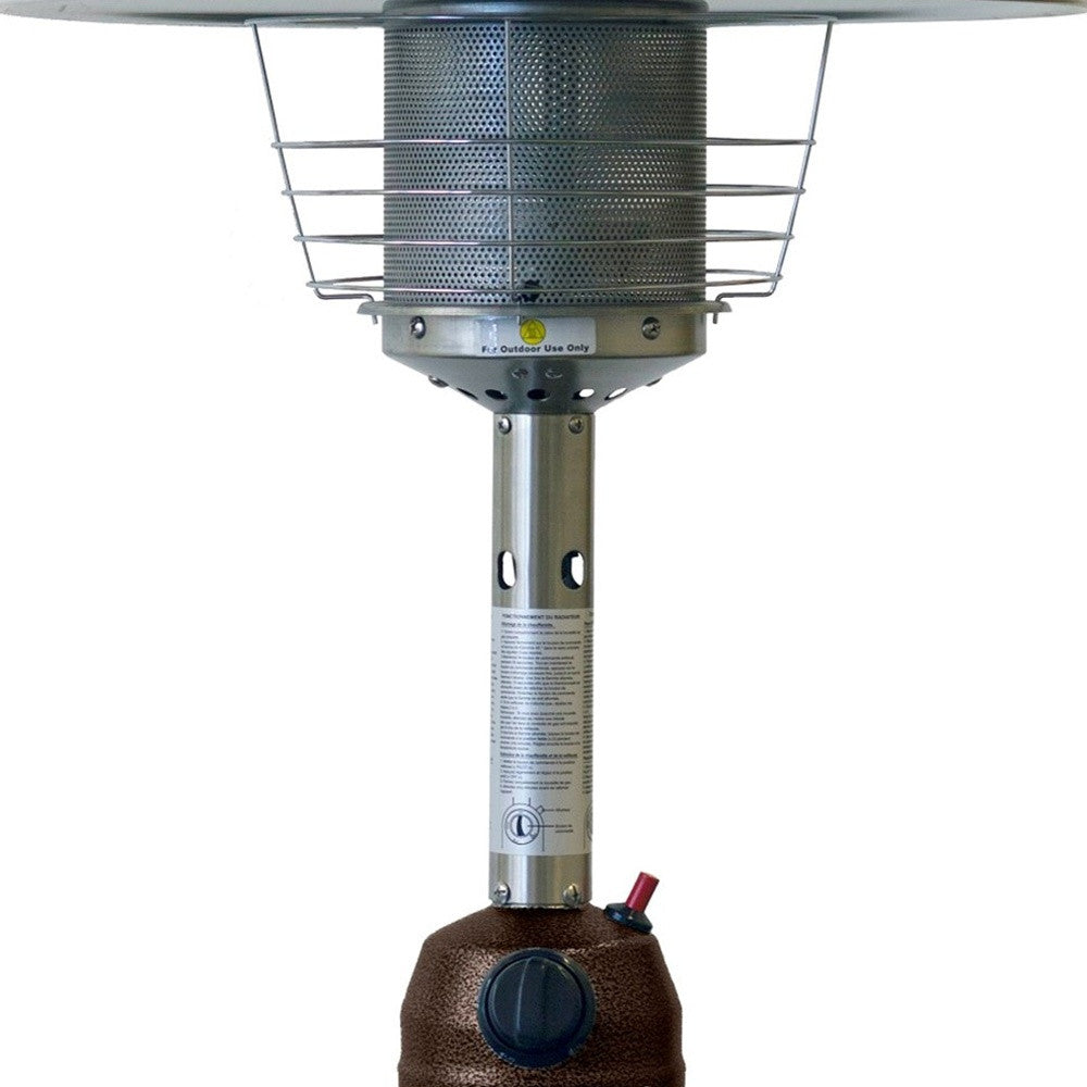 11000 BTU Portable Bronze Steel Propane Tabletop Patio Heater - Safe & Cozy Outdoor Warmth