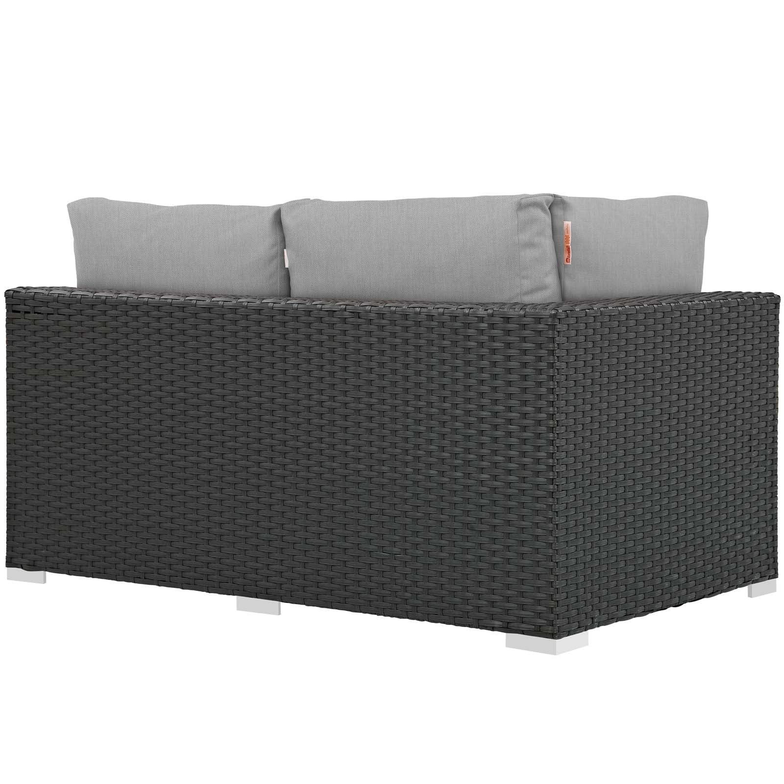 Comfortable and Durable Sojourn Outdoor Patio Left Arm Loveseat Upholstered with High - Quality Sunbrella® Fabric for Optimal Outdoor Relaxation
