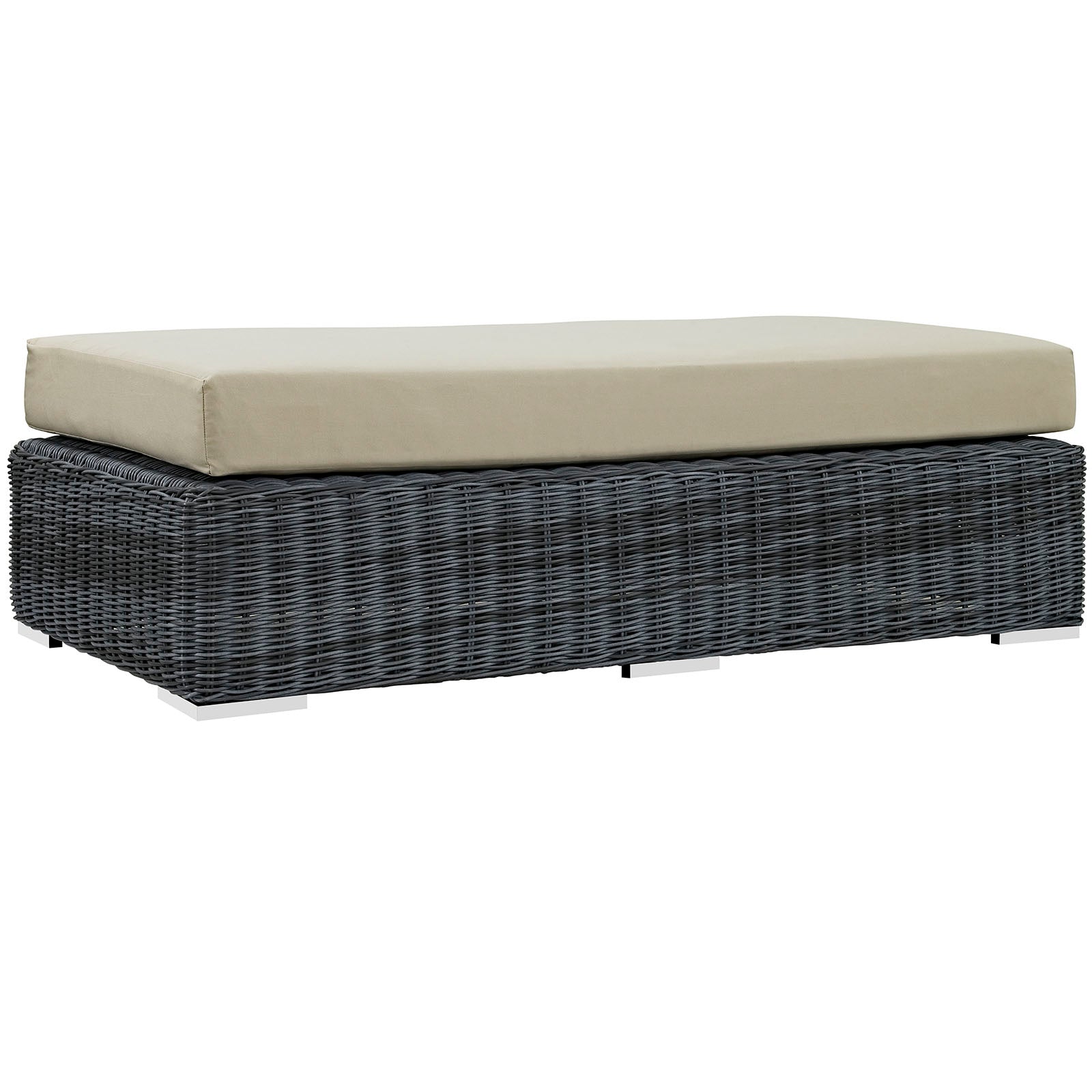 Summon Outdoor Patio Rectangle Ottoman with Sunbrella® Fabric - Stylish, Durable, All-Weather Comfort