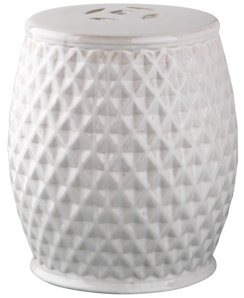 Cream Harlequin Kids Garden Stool - Charming Ceramic Seat for Indoor-Outdoor Play & Decor