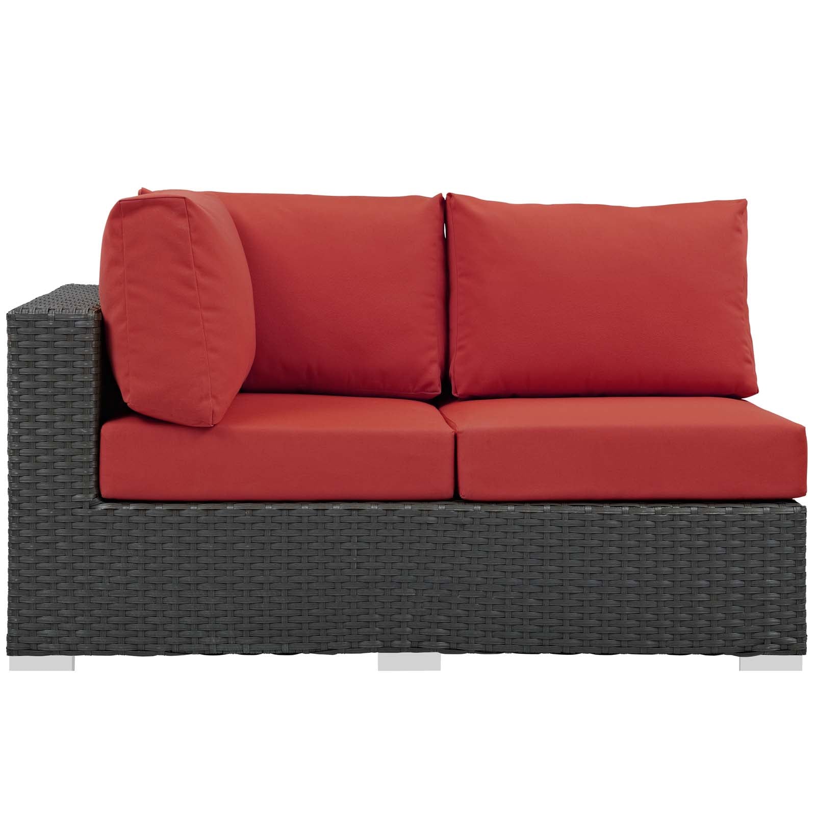 Comfortable and Durable Sojourn Outdoor Patio Left Arm Loveseat Upholstered with High - Quality Sunbrella® Fabric for Optimal Outdoor Relaxation
