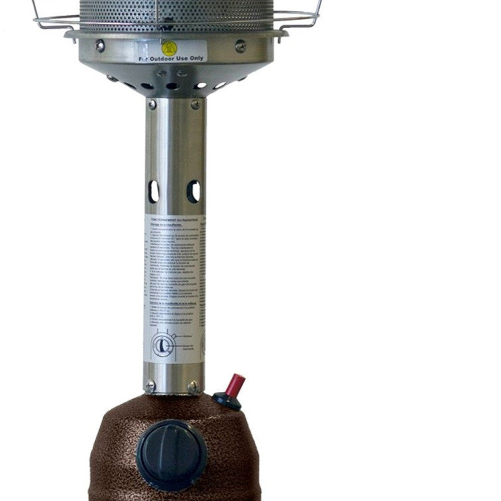 11000 BTU Portable Bronze Steel Propane Tabletop Patio Heater - Safe & Cozy Outdoor Warmth
