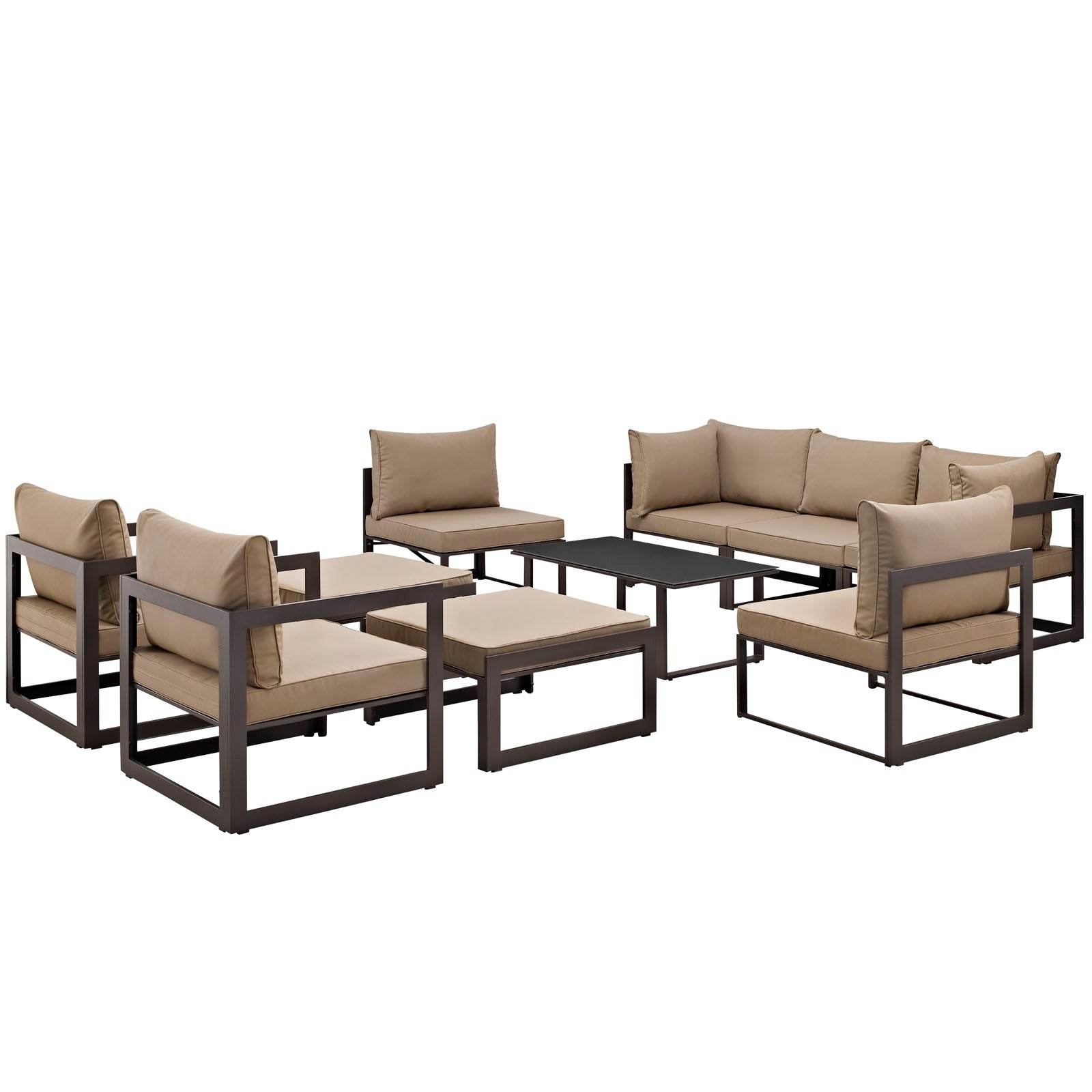 Fortuna High - Quality 10 - Piece Outdoor Patio Sectional Sofa Set: Durable and Stylish Seating Solution for Contemporary Modern Outdoor Spaces