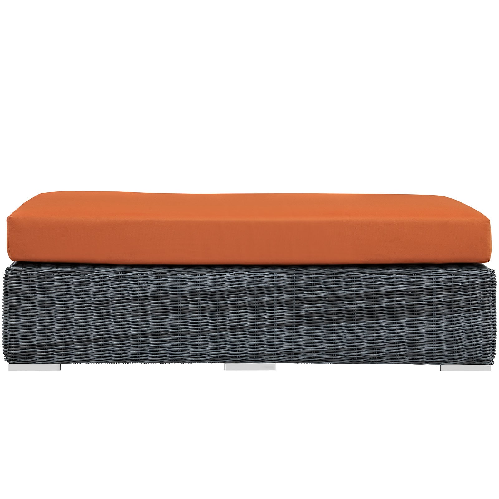 Stylish and Durable Summon Outdoor Patio Rectangle Ottoman Crafted with Premium Sunbrella® Fabric for All-Weather Comfort
