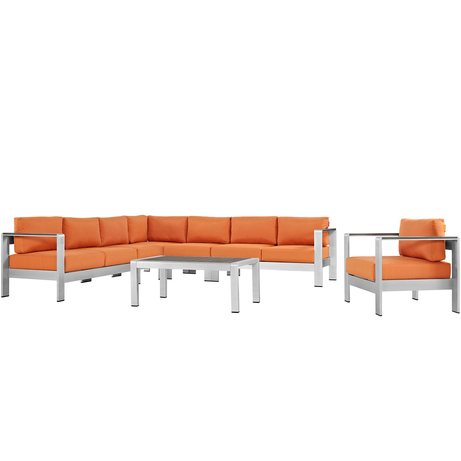 Stylish and Comfortable 7 - Piece Outdoor Patio Sectional Sofa Set with All - Weather Resistant Cushions for Relaxing Outdoor Living