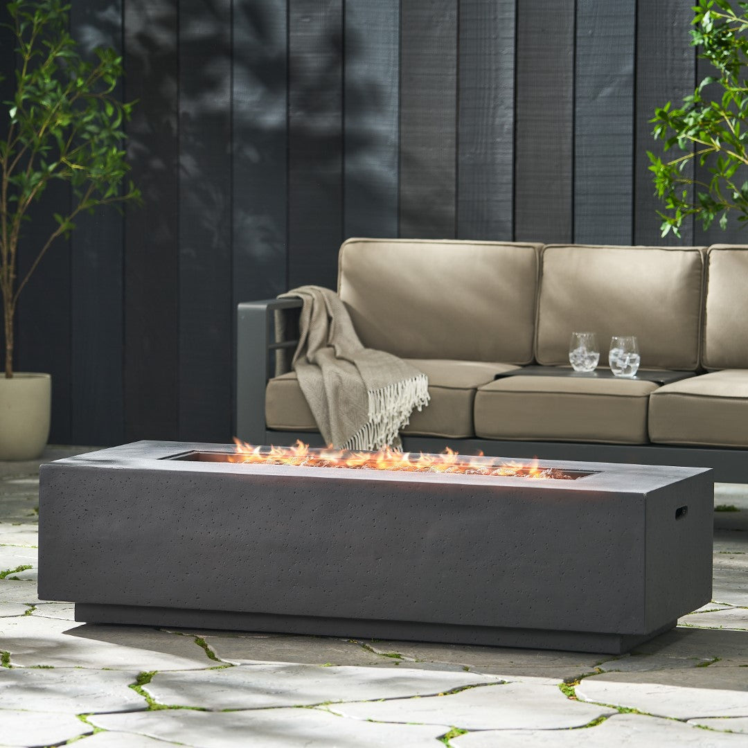 Christopher Knight Home® Contemporary Outdoor 50,000 BTU Concrete Fire Table for Outdoor Entertaining Areas
