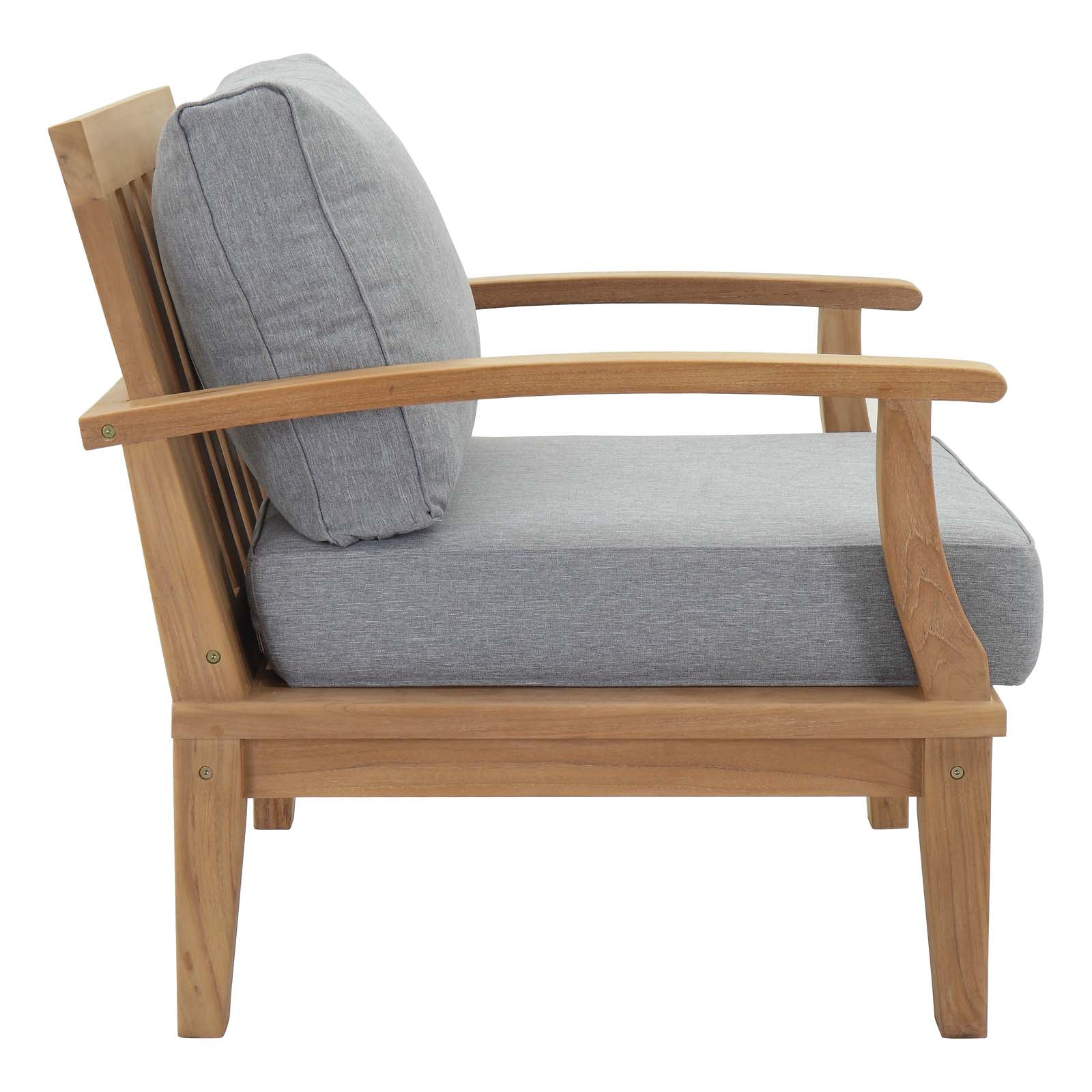 Marina 6-Piece Teak Outdoor Furniture Set with Weatherproof Cushions and Contemporary Design