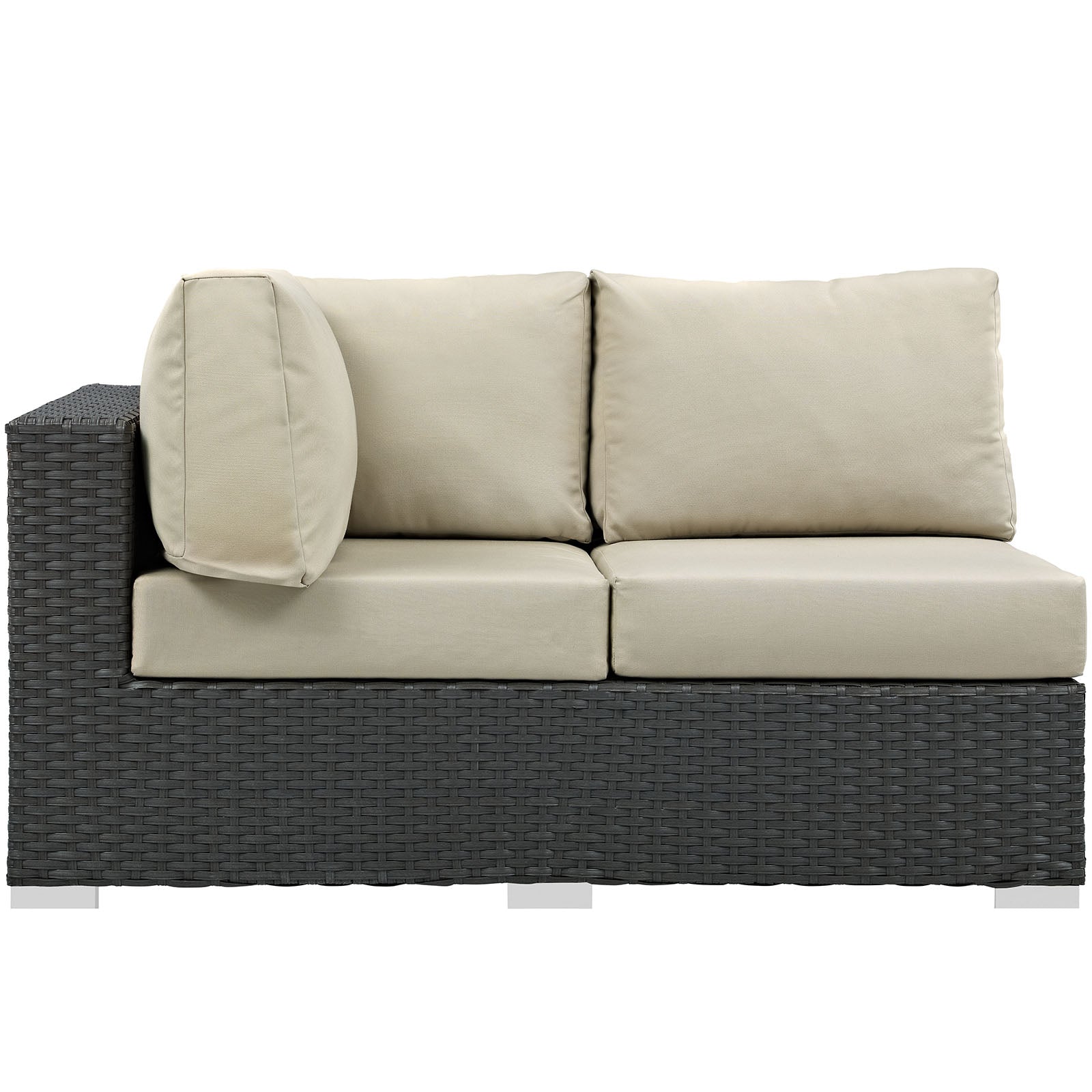 Comfortable and Durable Sojourn Outdoor Patio Left Arm Loveseat Upholstered with High - Quality Sunbrella® Fabric for Optimal Outdoor Relaxation
