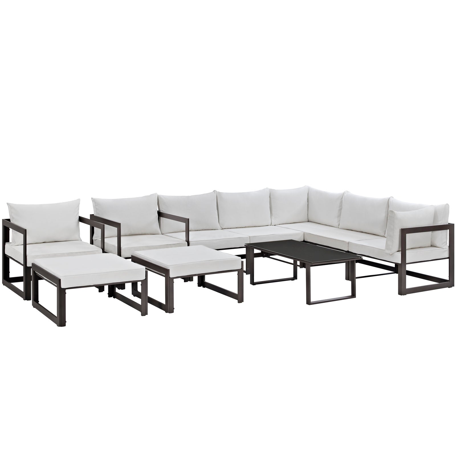 Fortuna High - Quality 10 - Piece Outdoor Patio Sectional Sofa Set: Durable and Stylish Seating Solution for Contemporary Modern Outdoor Spaces