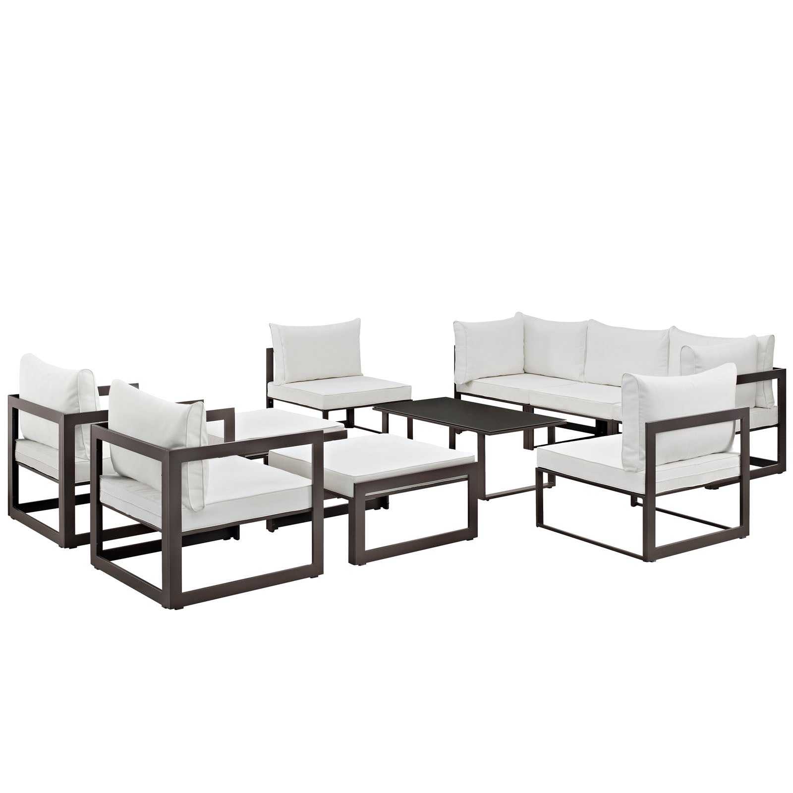 Fortuna High - Quality 10 - Piece Outdoor Patio Sectional Sofa Set: Durable and Stylish Seating Solution for Contemporary Modern Outdoor Spaces