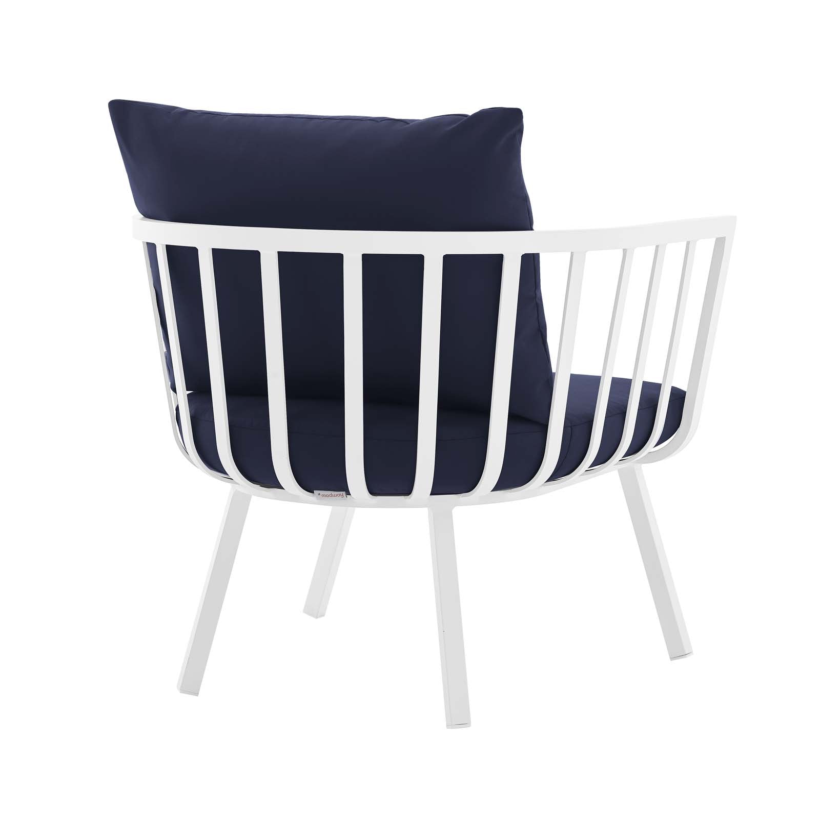 Stylish Riverside 5 Piece Outdoor Patio Aluminum Loveseat Set with Comfortable Plush Cushions for Memorable Gatherings