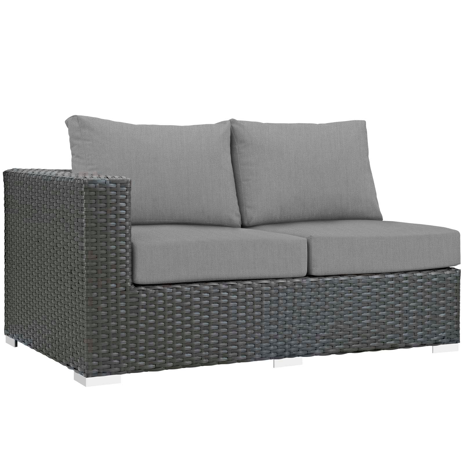 Comfortable and Durable Sojourn Outdoor Patio Left Arm Loveseat Upholstered with High - Quality Sunbrella® Fabric for Optimal Outdoor Relaxation