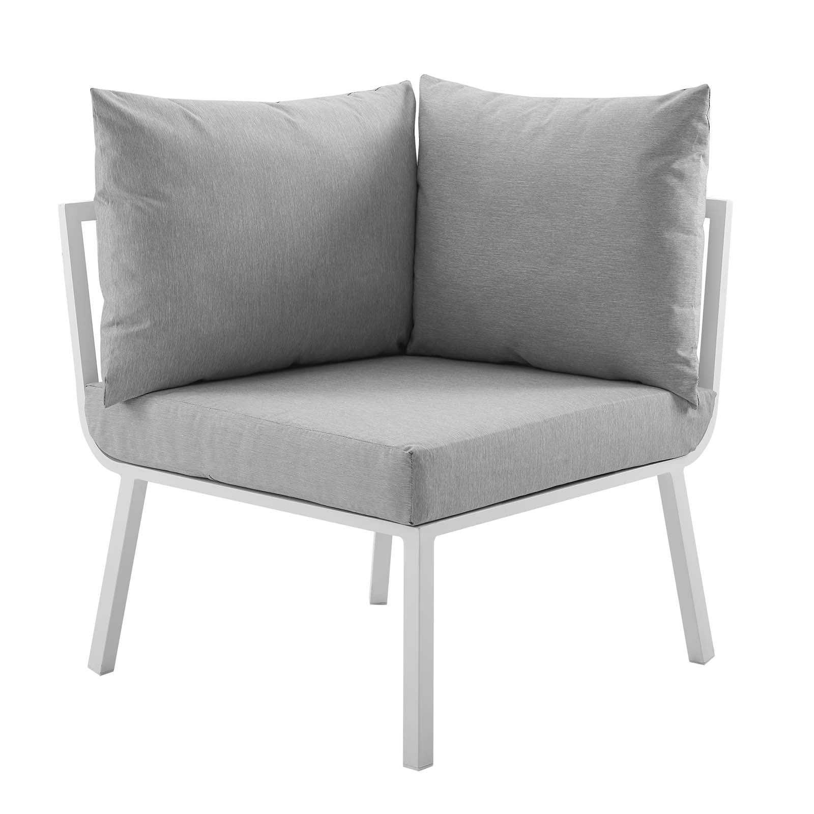 Stylish Riverside 5 Piece Outdoor Patio Aluminum Loveseat Set with Comfortable Plush Cushions for Memorable Gatherings