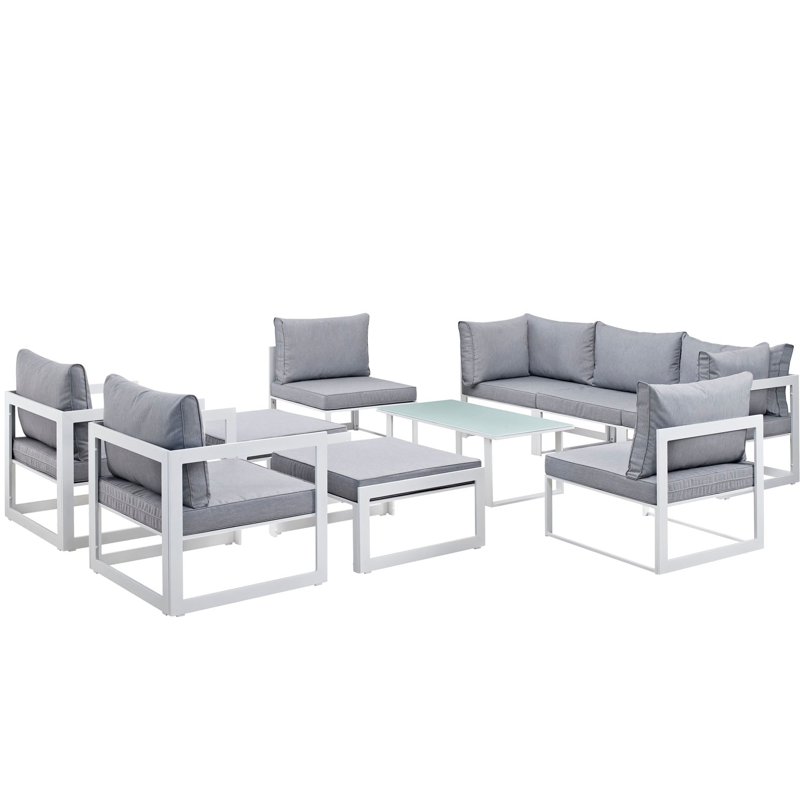 Fortuna High - Quality 10 - Piece Outdoor Patio Sectional Sofa Set: Durable and Stylish Seating Solution for Contemporary Modern Outdoor Spaces