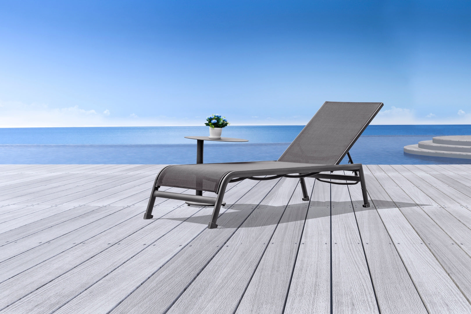 Colton Durable Outdoor Side Table - Elegant Aluminium & Steel with Powder Coated Finish