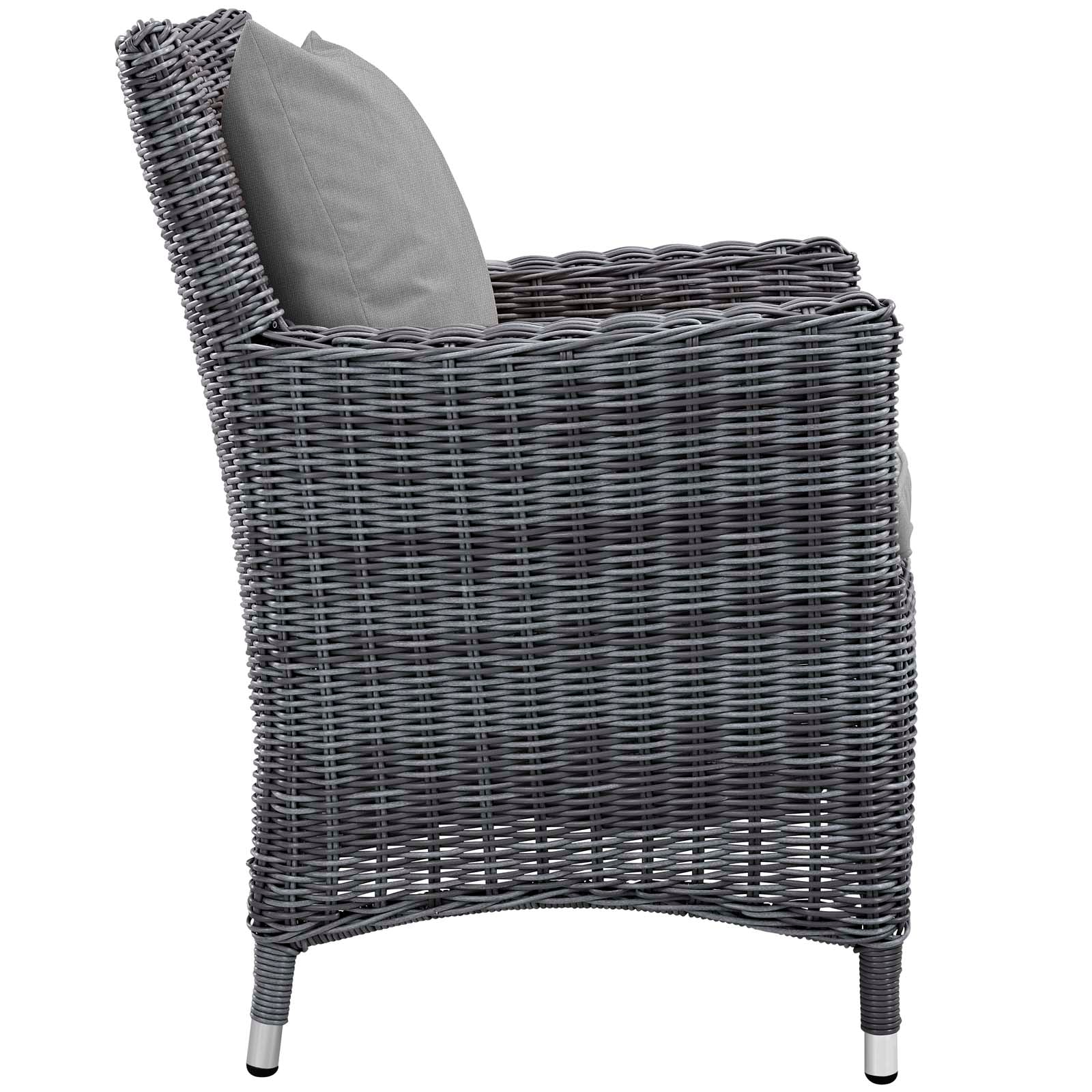 Exquisite Summon 4-Piece Outdoor Patio Dining Furniture Set Featuring Sunbrella® Fabric and Luxurious Plush Cushions for Maximum Comfort