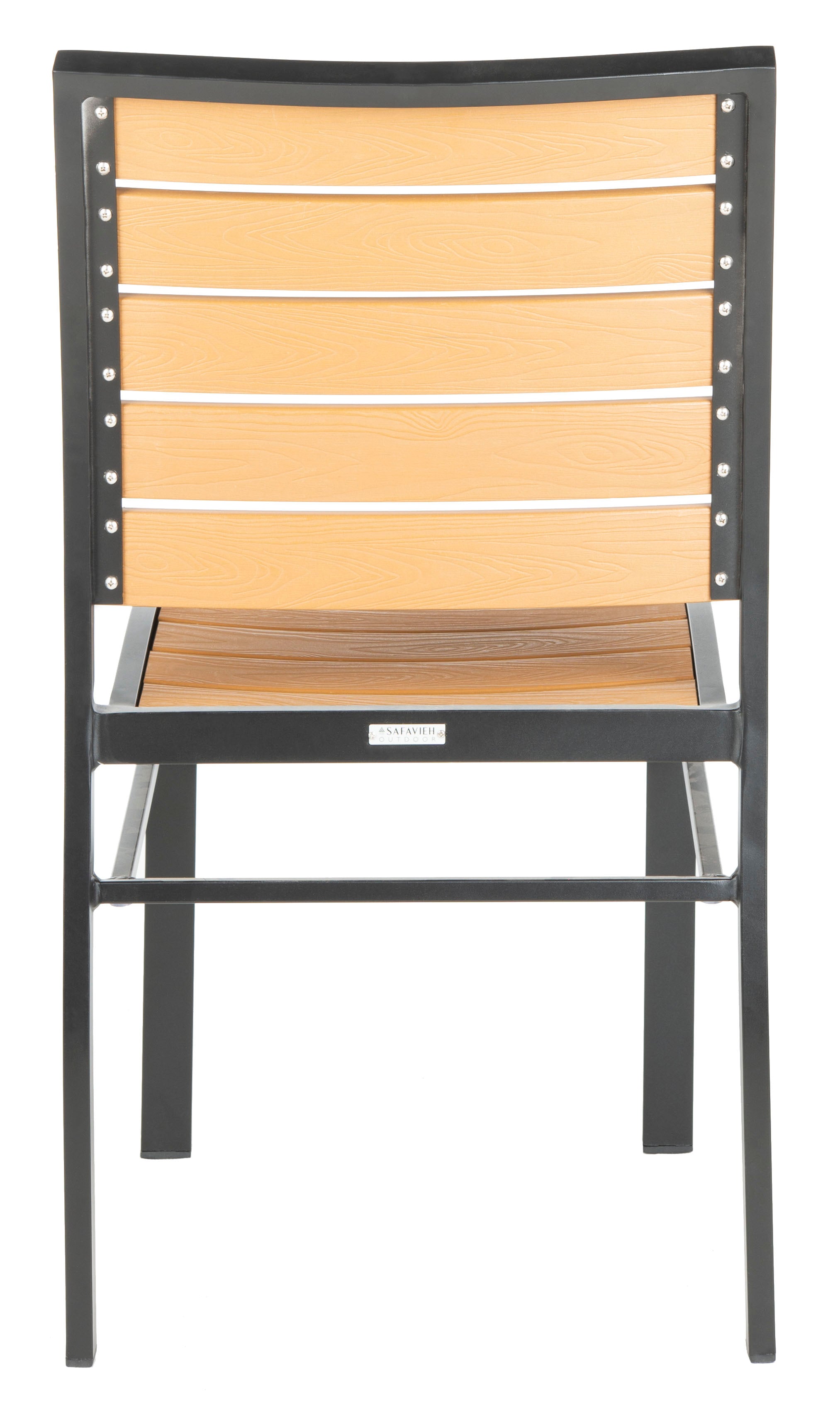 Stylish Modern Aluminium Koda Chair Set of 2 in Black and Brown for Indoor and Outdoor Living Spaces