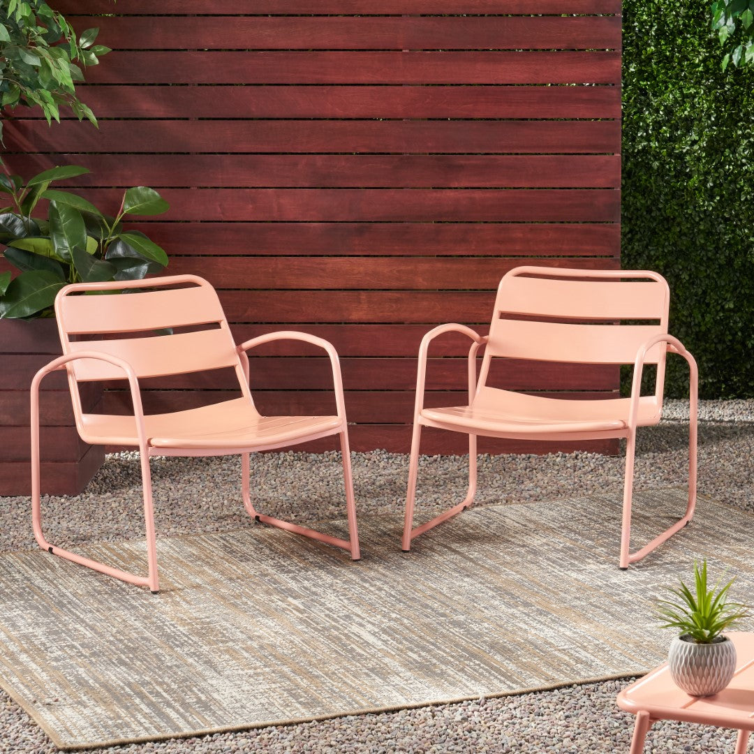 Christopher Knight Home® Cowan Modern Outdoor Dining Chair Set - Two Pieces for Patio or Backyard