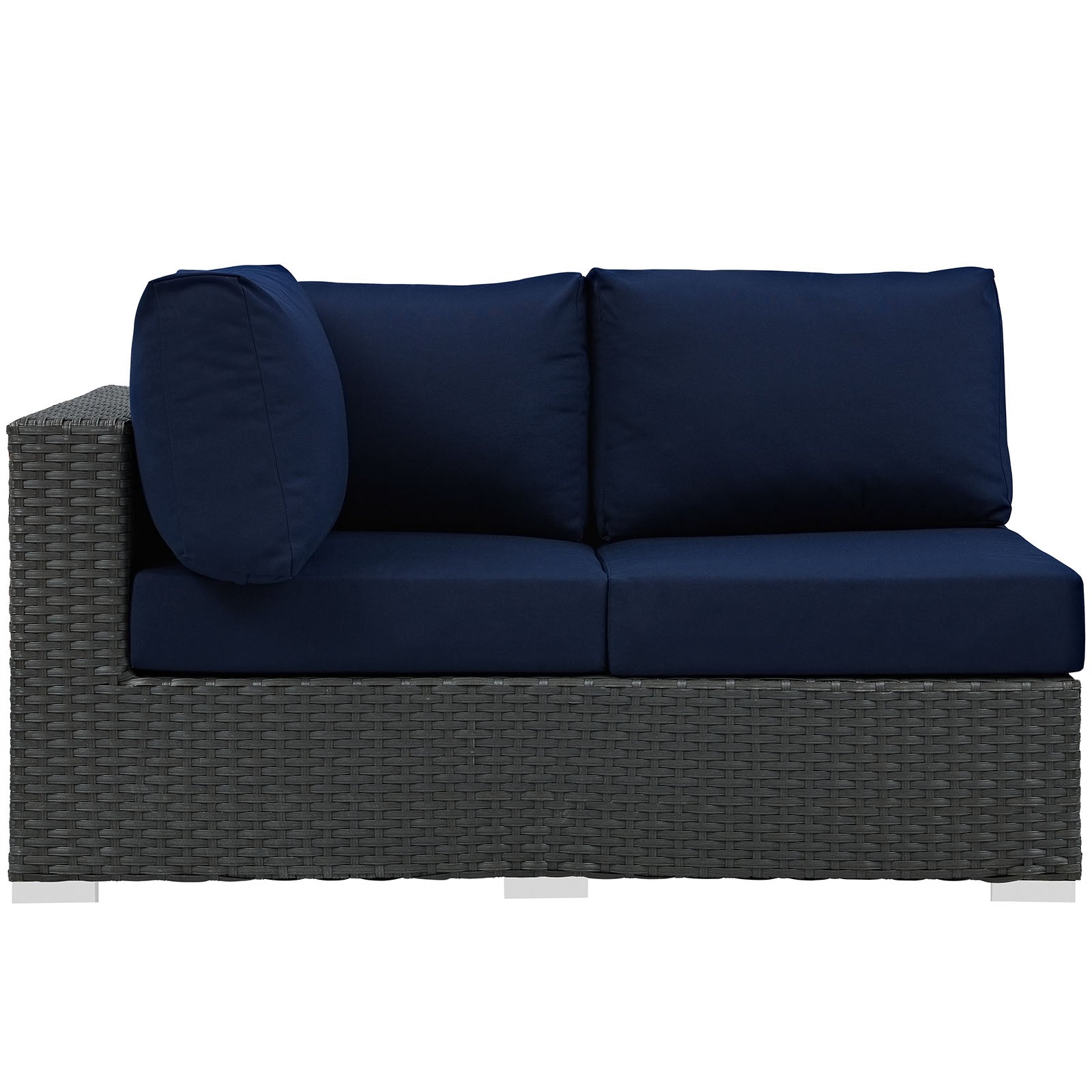 Comfortable and Durable Sojourn Outdoor Patio Left Arm Loveseat Upholstered with High - Quality Sunbrella® Fabric for Optimal Outdoor Relaxation