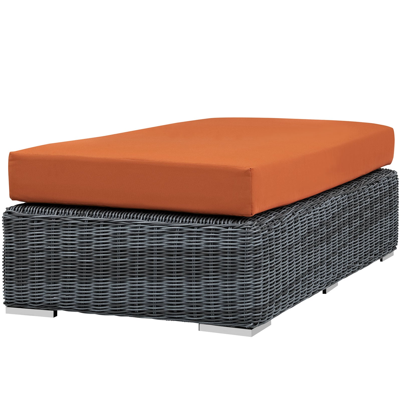 Stylish and Durable Summon Outdoor Patio Rectangle Ottoman Crafted with Premium Sunbrella® Fabric for All-Weather Comfort