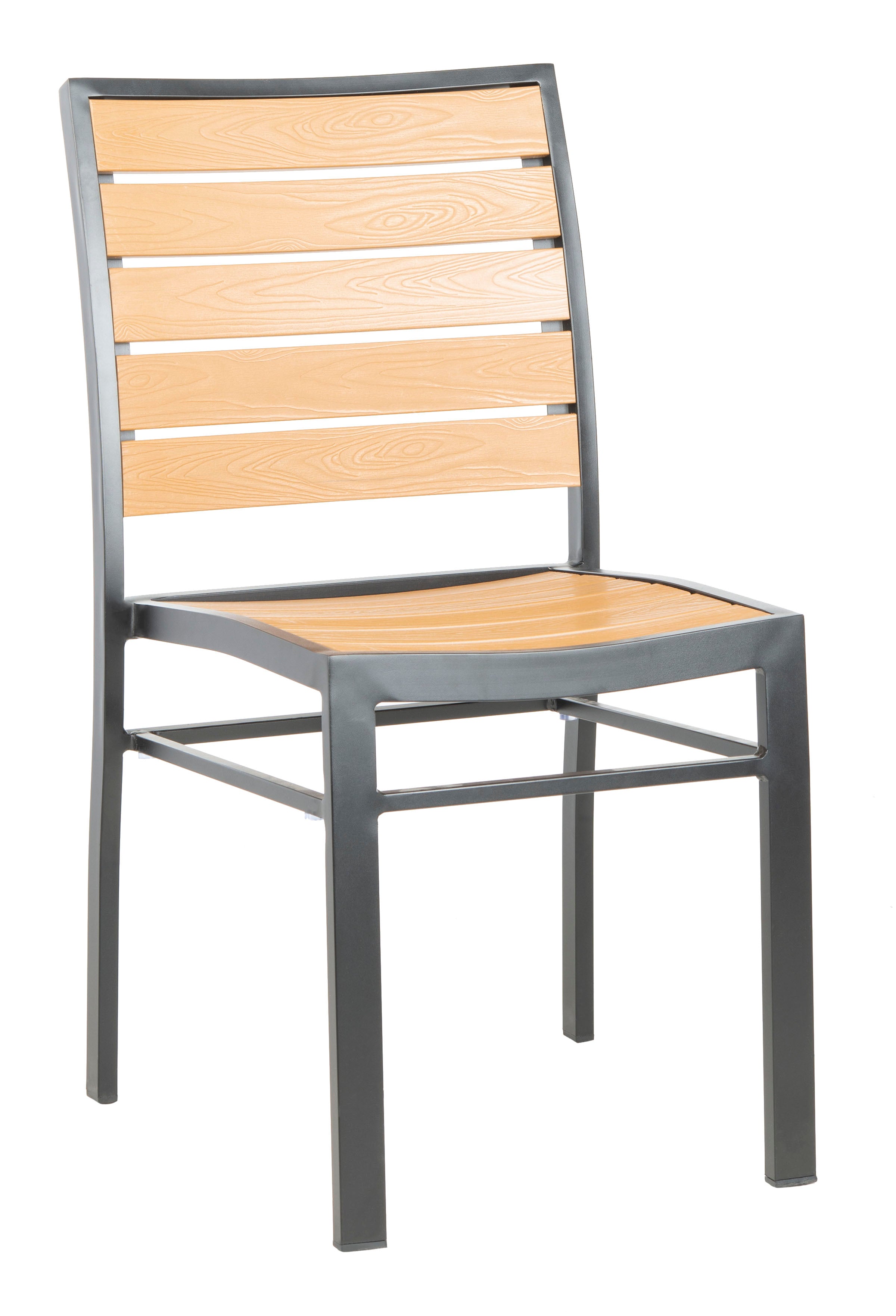 Stylish Modern Aluminium Koda Chair Set of 2 in Black and Brown for Indoor and Outdoor Living Spaces
