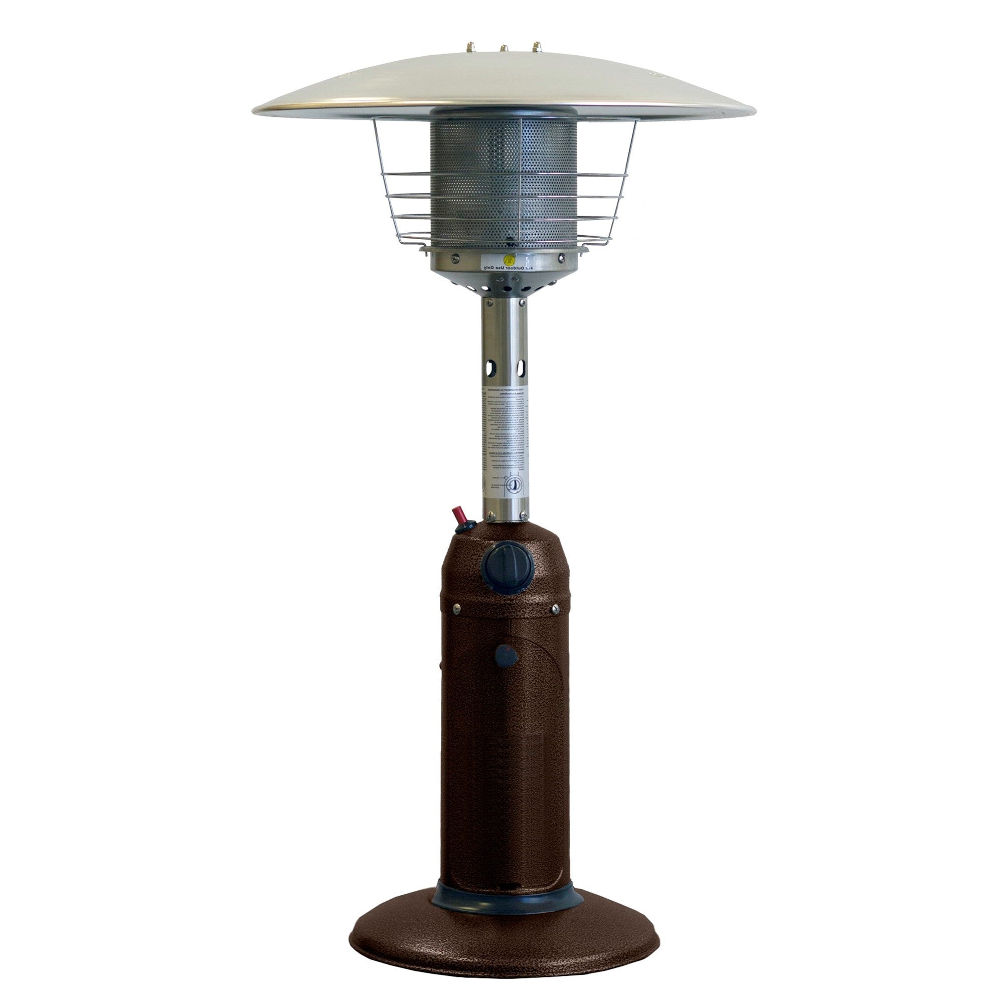 11000 BTU Portable Bronze Steel Propane Tabletop Patio Heater - Cozy Outdoor Comfort & Safety