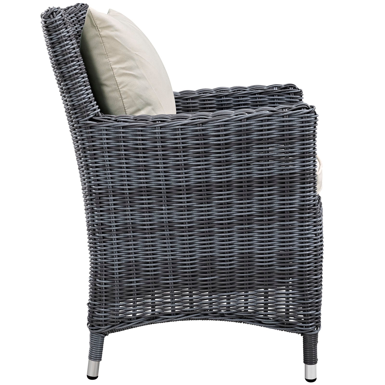 Exquisite Summon 4-Piece Outdoor Patio Dining Furniture Set Featuring Sunbrella® Fabric and Luxurious Plush Cushions for Maximum Comfort