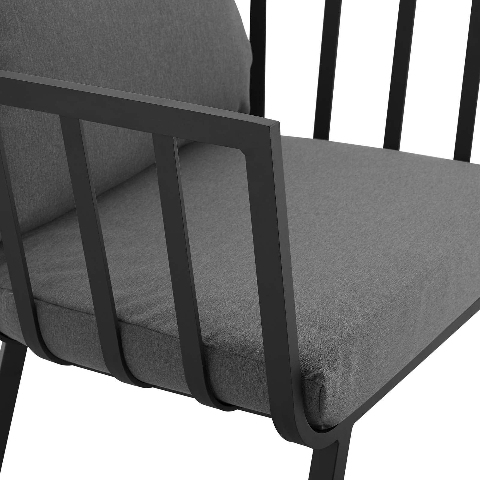 Stylish Riverside 5 Piece Outdoor Patio Aluminum Loveseat Set with Comfortable Plush Cushions for Memorable Gatherings