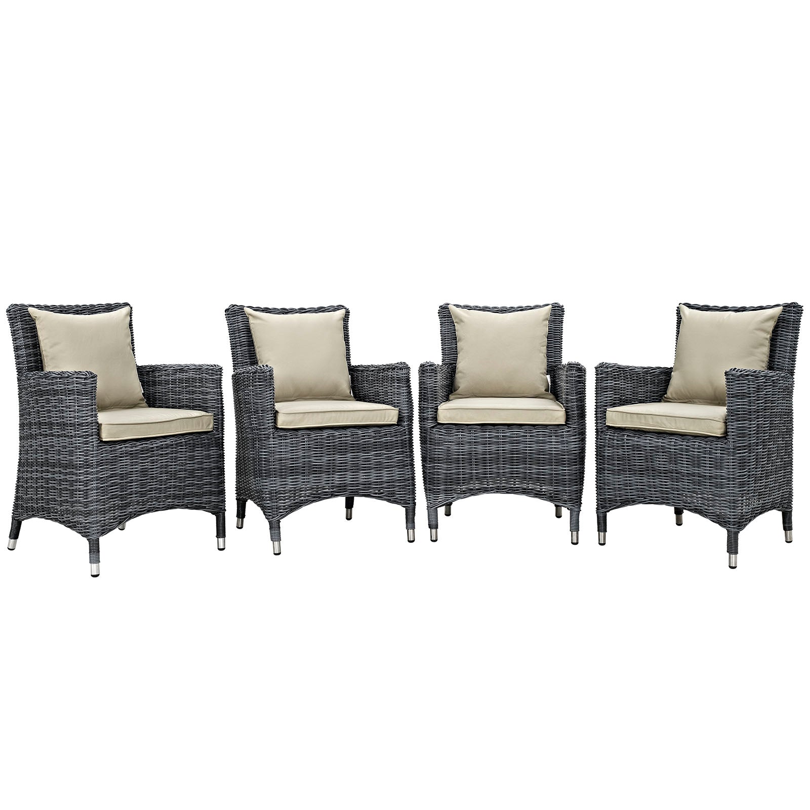 Summon Stylish 4-Piece Outdoor Patio Dining Set with Sunbrella® Fabric and Plush Cushions for Comfort