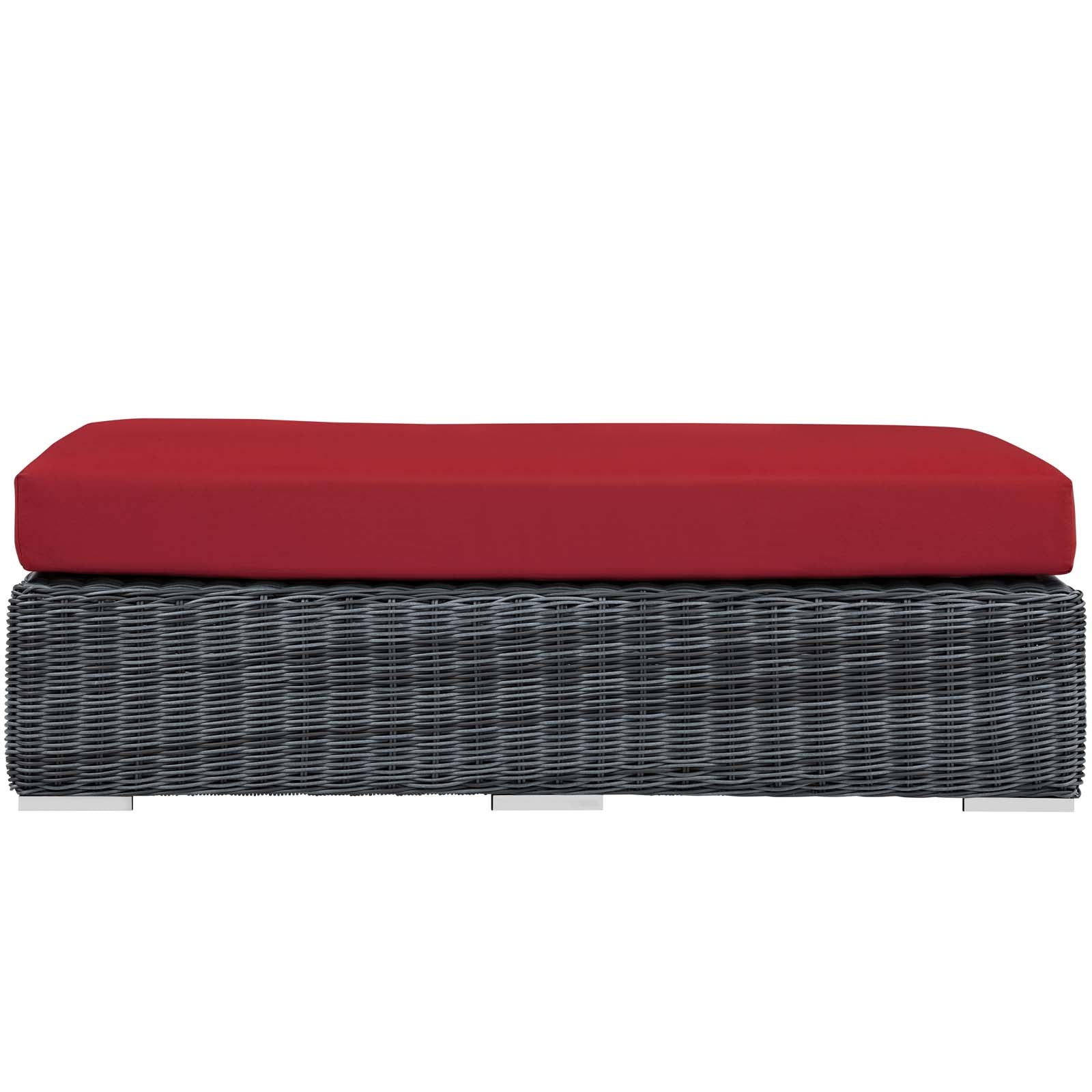 Stylish and Durable Summon Outdoor Patio Rectangle Ottoman Crafted with Premium Sunbrella® Fabric for All-Weather Comfort