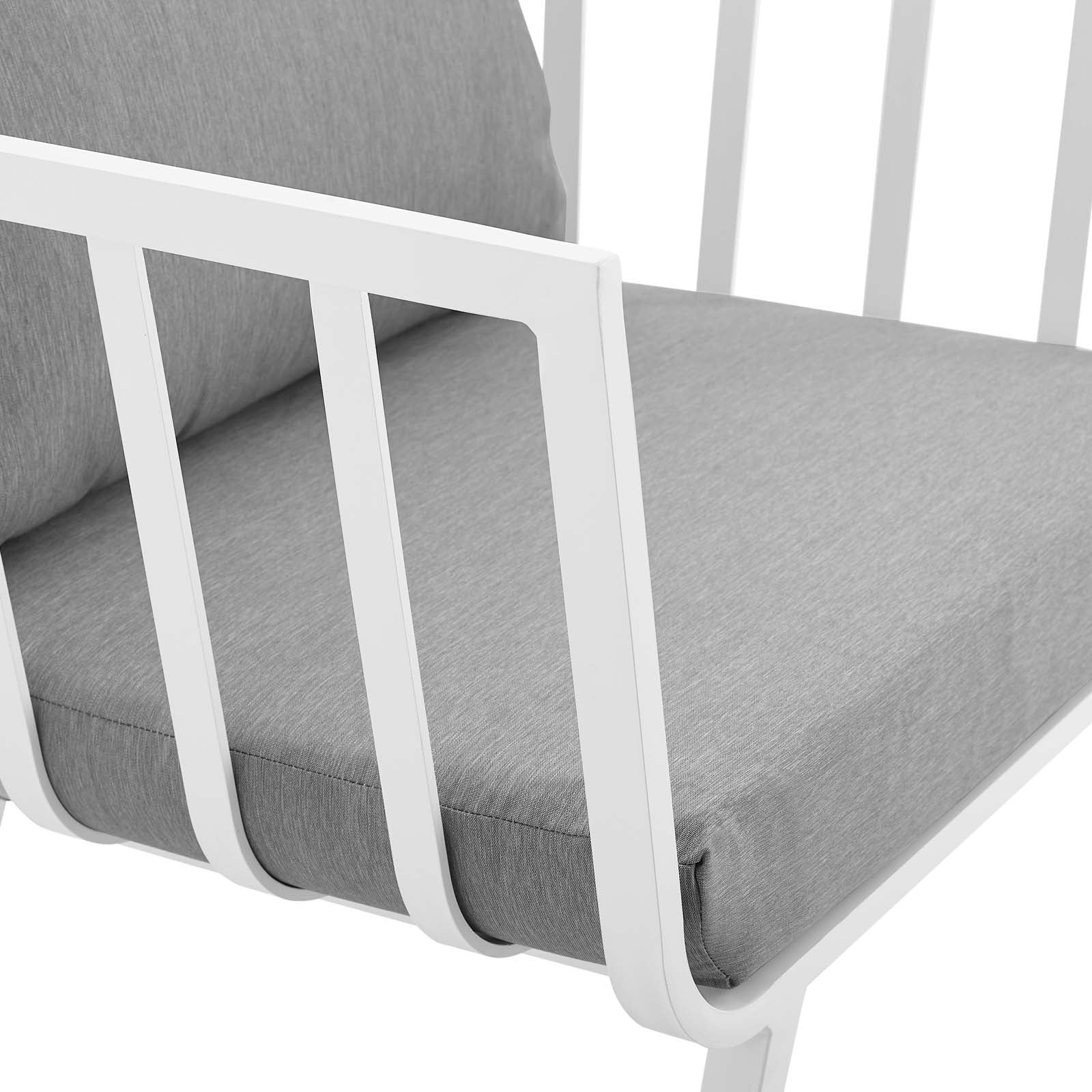 Stylish Riverside 5 Piece Outdoor Patio Aluminum Loveseat Set with Comfortable Plush Cushions for Memorable Gatherings