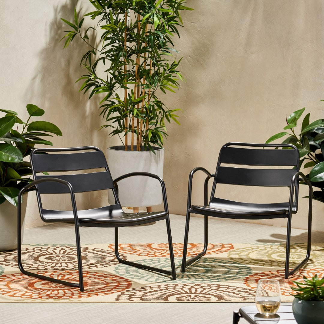 Christopher Knight Home® Cowan Modern Outdoor Dining Chair Set - Two Pieces for Patio or Backyard