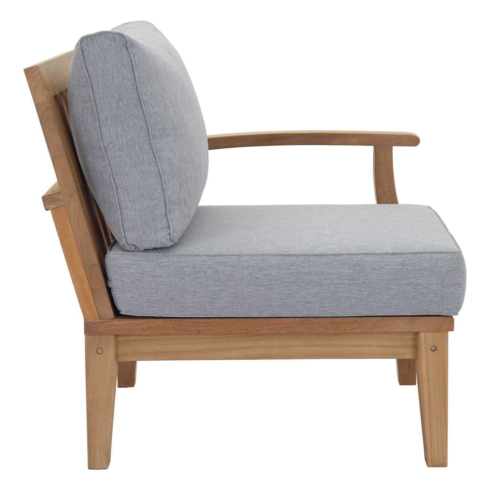 Marina 6-Piece Teak Outdoor Furniture Set with Weatherproof Cushions and Contemporary Design
