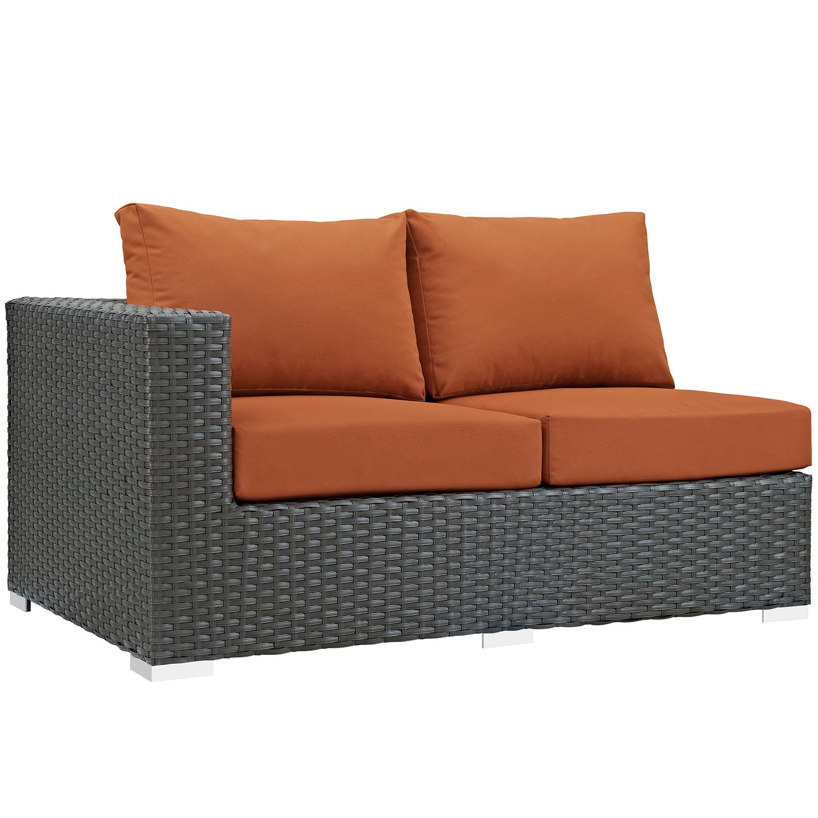Comfortable and Durable Sojourn Outdoor Patio Left Arm Loveseat Upholstered with High - Quality Sunbrella® Fabric for Optimal Outdoor Relaxation