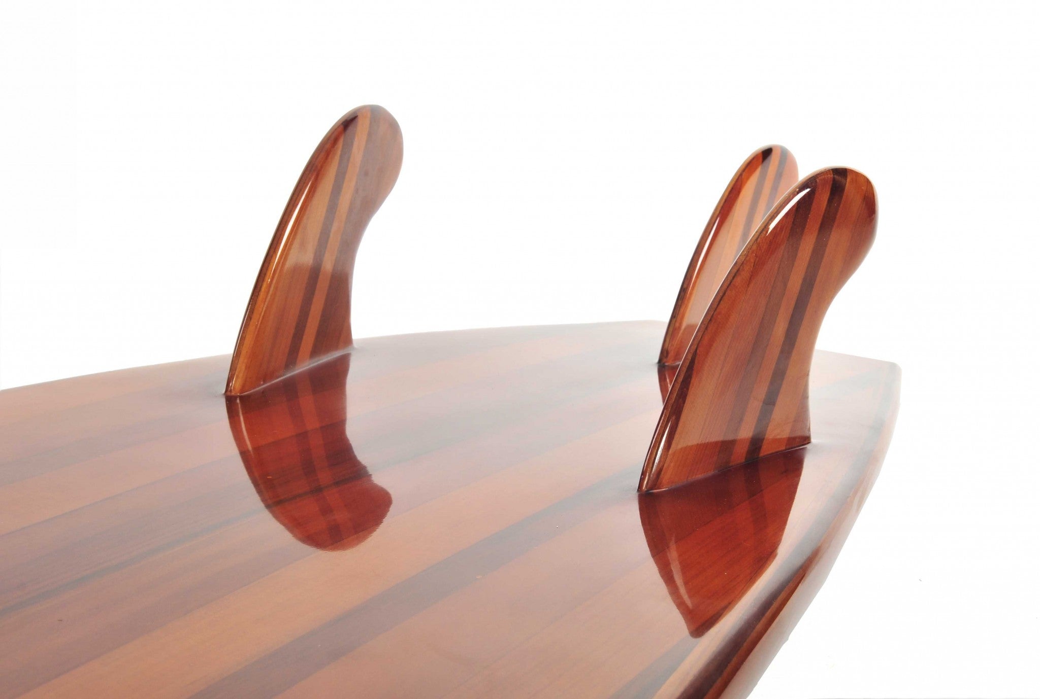 18.5" Handcrafted Western Red Cedar Surfboard with 3 Fins for Wave Riding Bliss