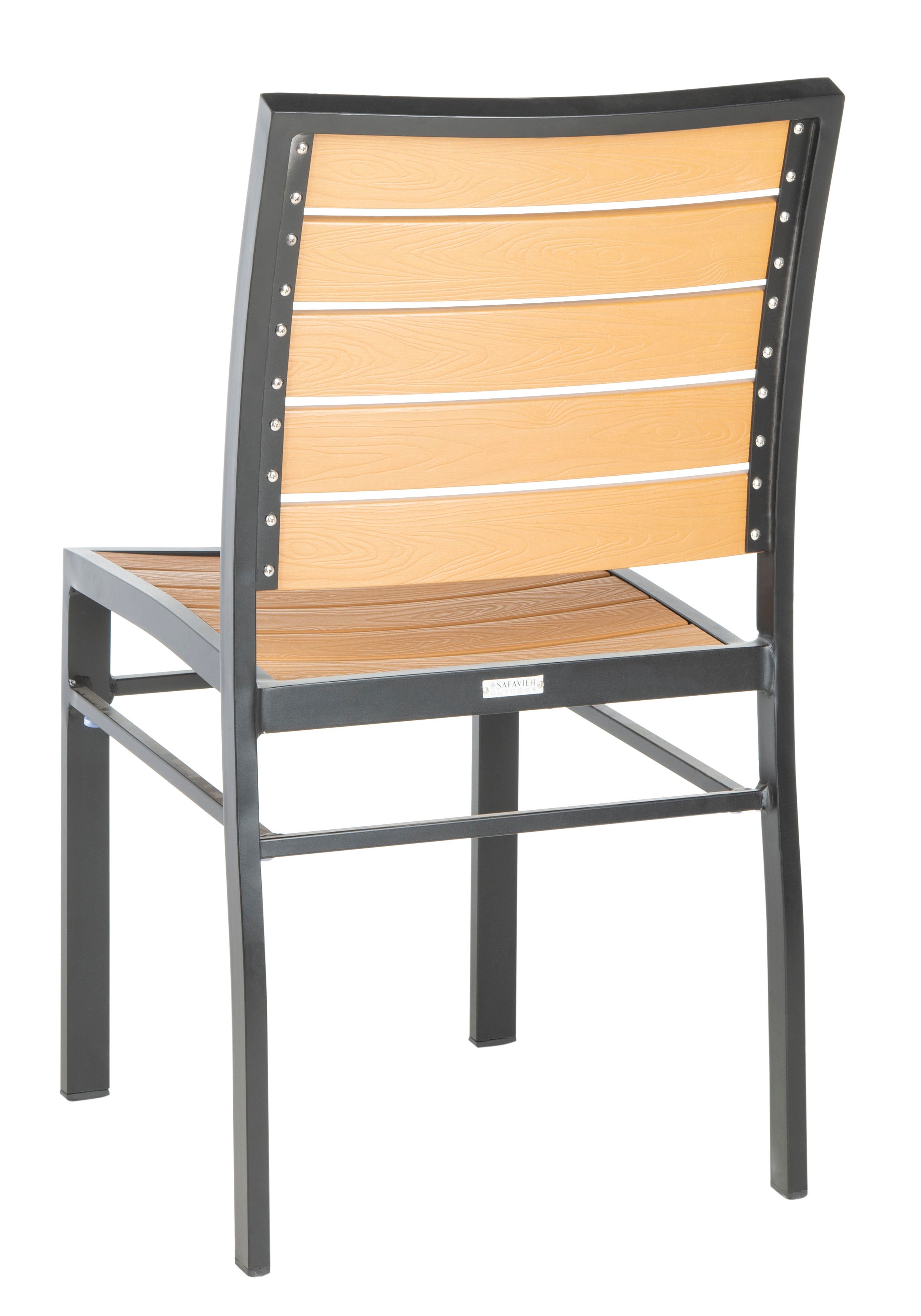 Stylish Modern Aluminium Koda Chair Set of 2 in Black and Brown for Indoor and Outdoor Living Spaces