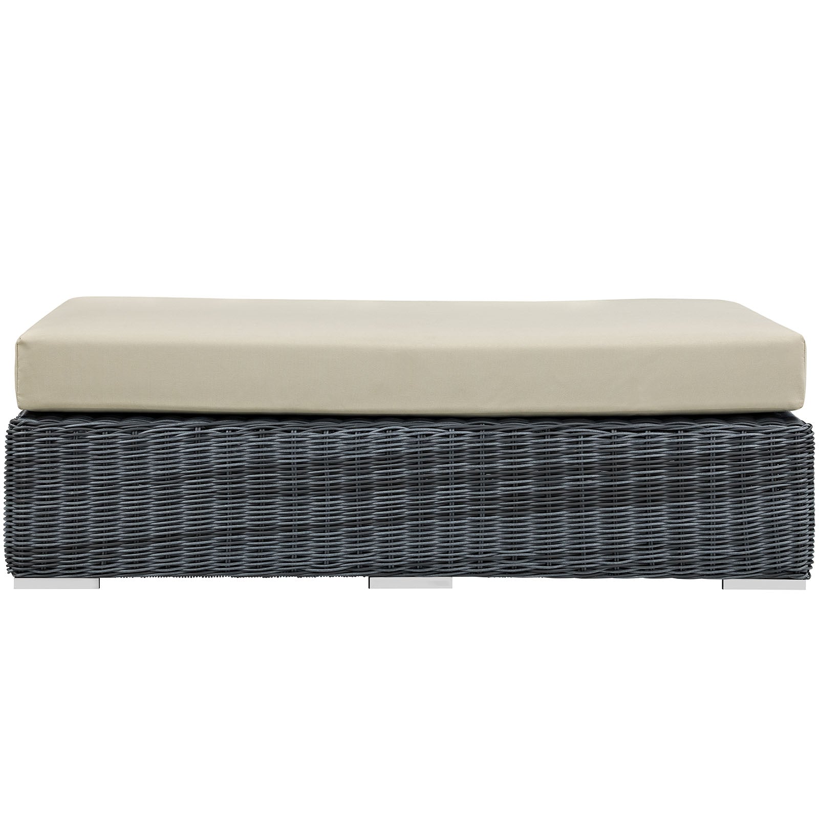 Stylish and Durable Summon Outdoor Patio Rectangle Ottoman Crafted with Premium Sunbrella® Fabric for All-Weather Comfort