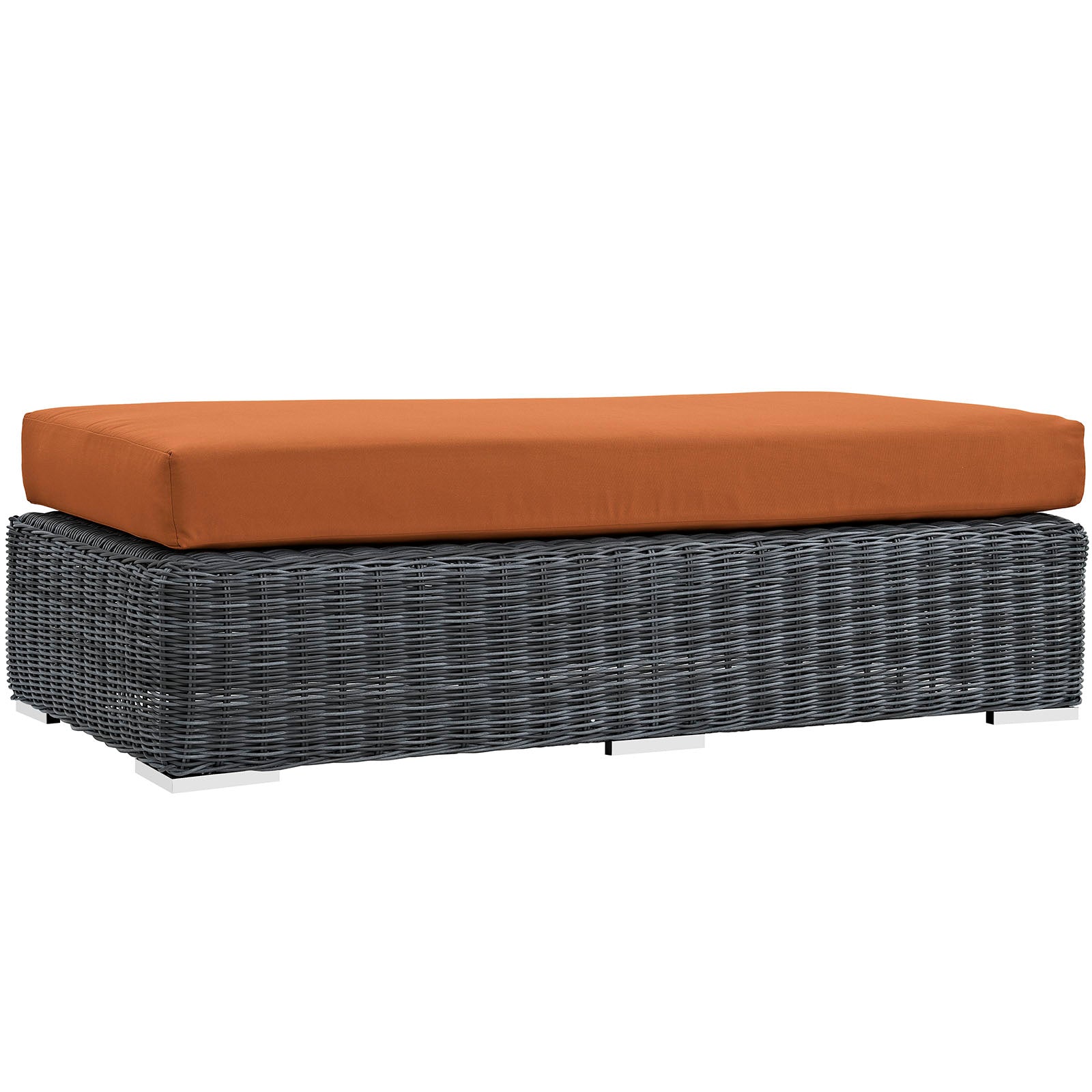 Stylish and Durable Summon Outdoor Patio Rectangle Ottoman Crafted with Premium Sunbrella® Fabric for All-Weather Comfort