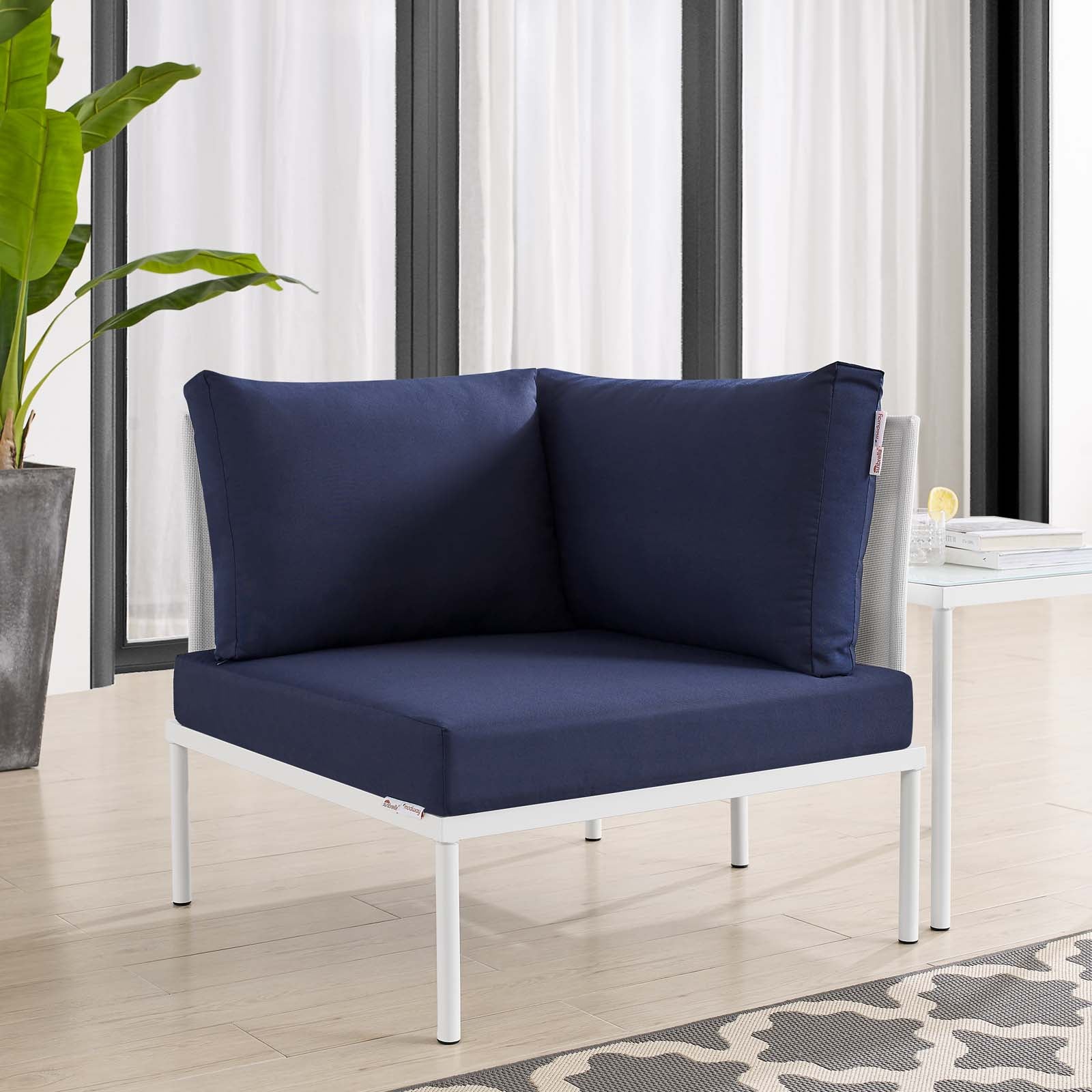 Harmony All-Weather Outdoor Patio Corner Chair with Comfortable Sunbrella® Cushions