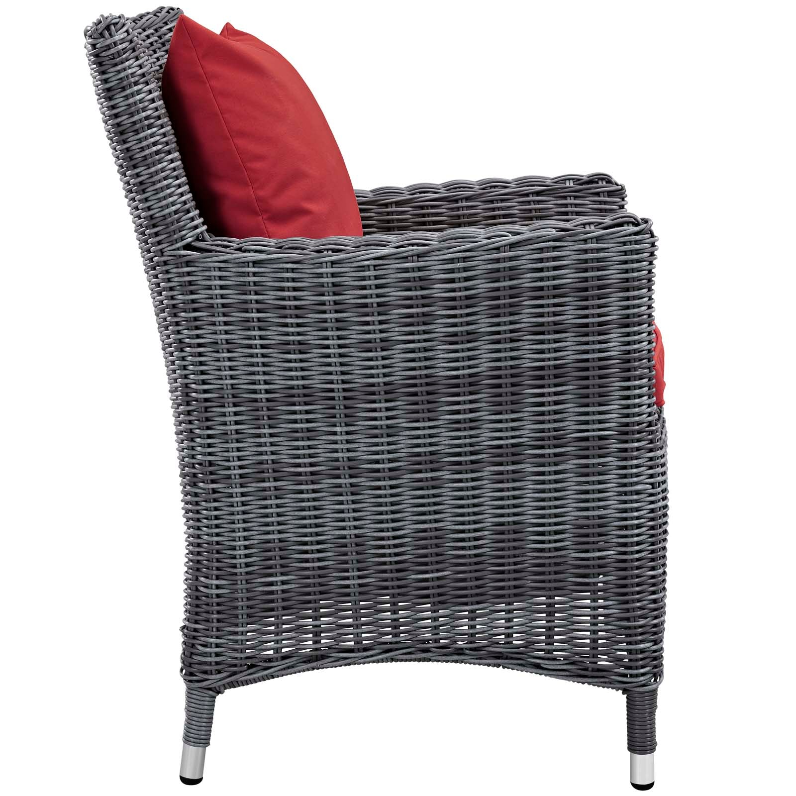 Exquisite Summon 4-Piece Outdoor Patio Dining Furniture Set Featuring Sunbrella® Fabric and Luxurious Plush Cushions for Maximum Comfort