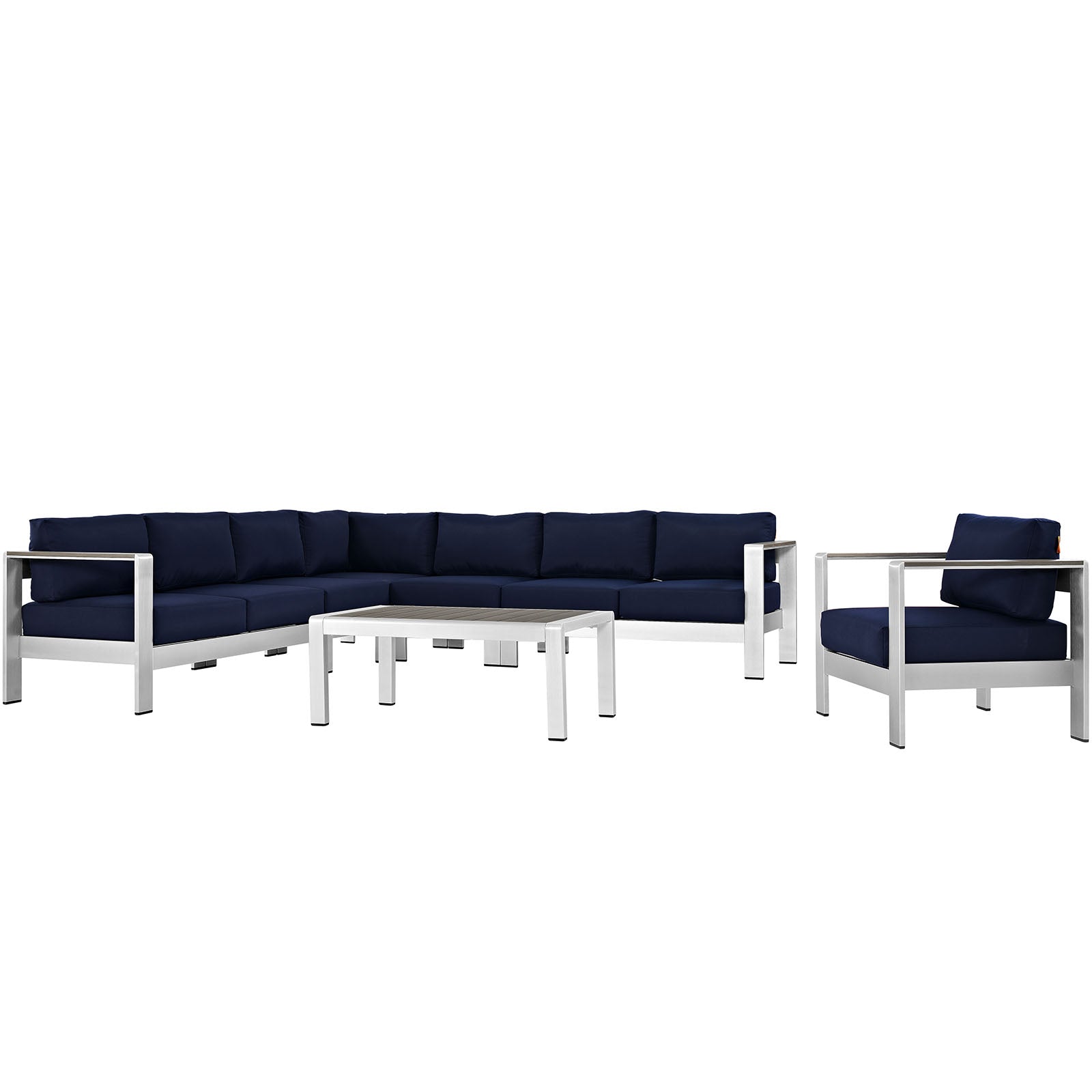 Stylish and Comfortable 7 - Piece Outdoor Patio Sectional Sofa Set with All - Weather Resistant Cushions for Relaxing Outdoor Living