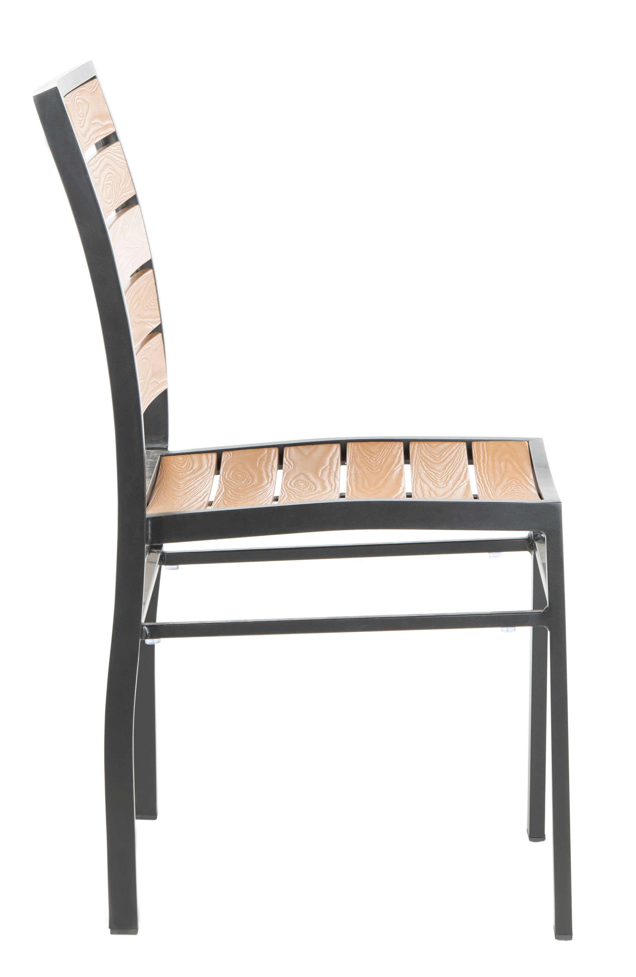 Stylish Modern Aluminium Koda Chair Set of 2 in Black and Brown for Indoor and Outdoor Living Spaces
