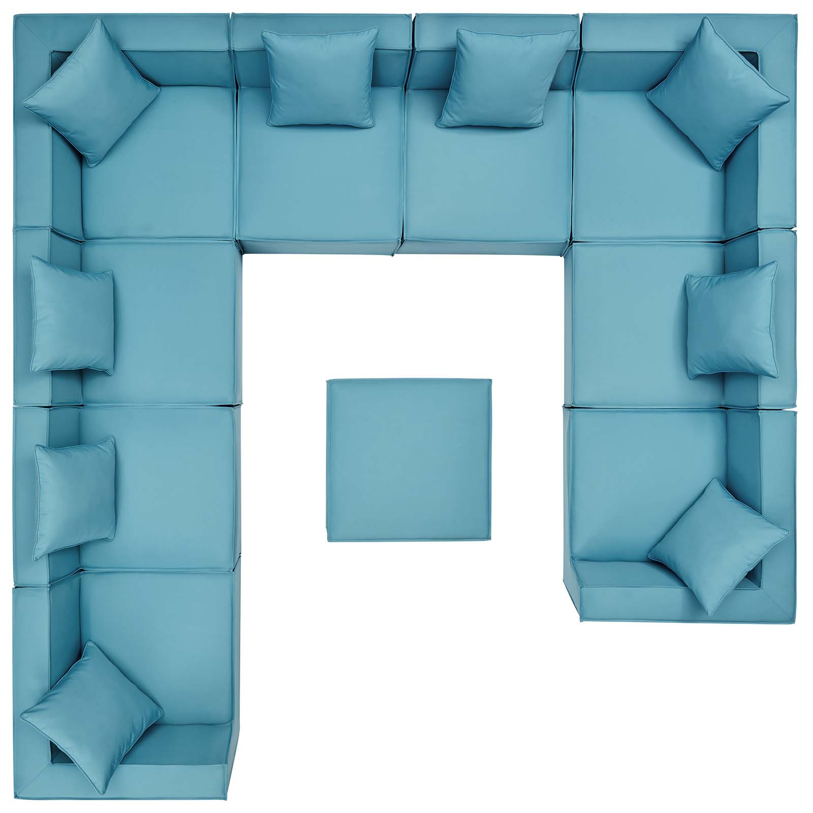 Saybrook Modern All-Weather 10-Piece Outdoor Sectional Sofa Set for a Relaxing Patio Retreat
