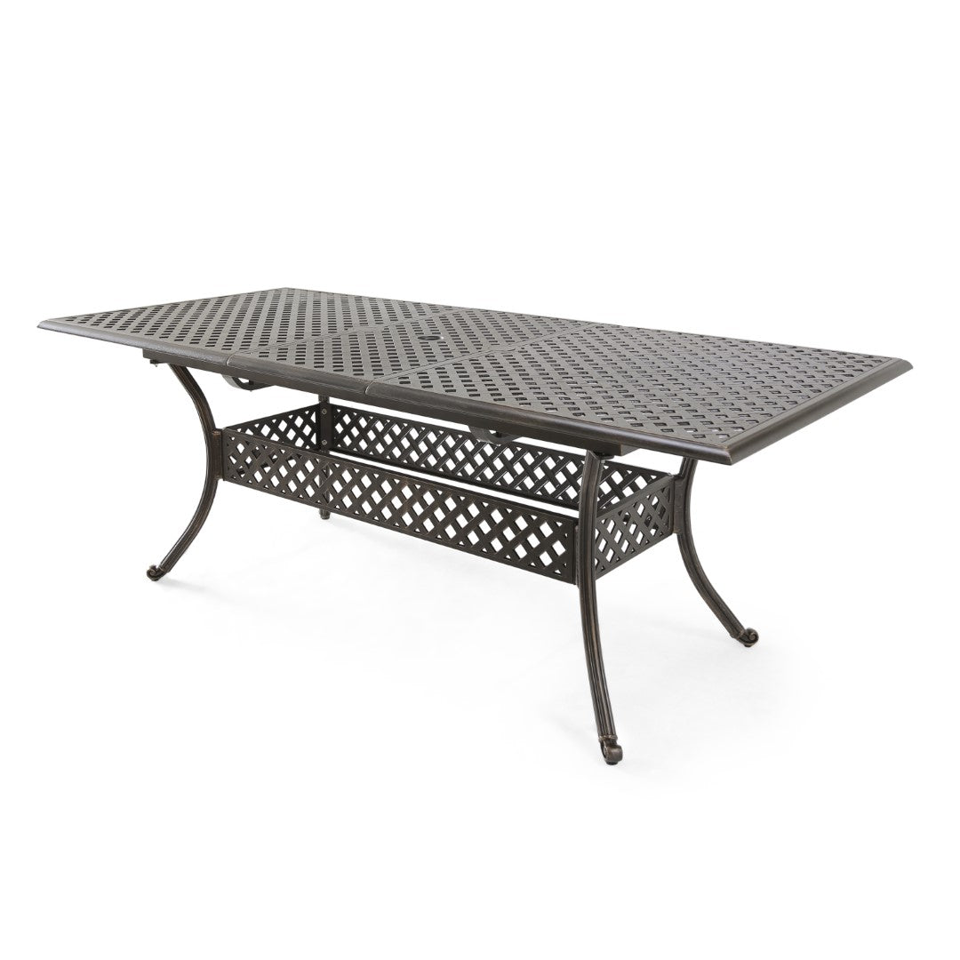 Christopher Knight Home® Abigail Outdoor Dining Table - Expandable Rectangular with Stunning Shiny Copper Finish in Cast Aluminum