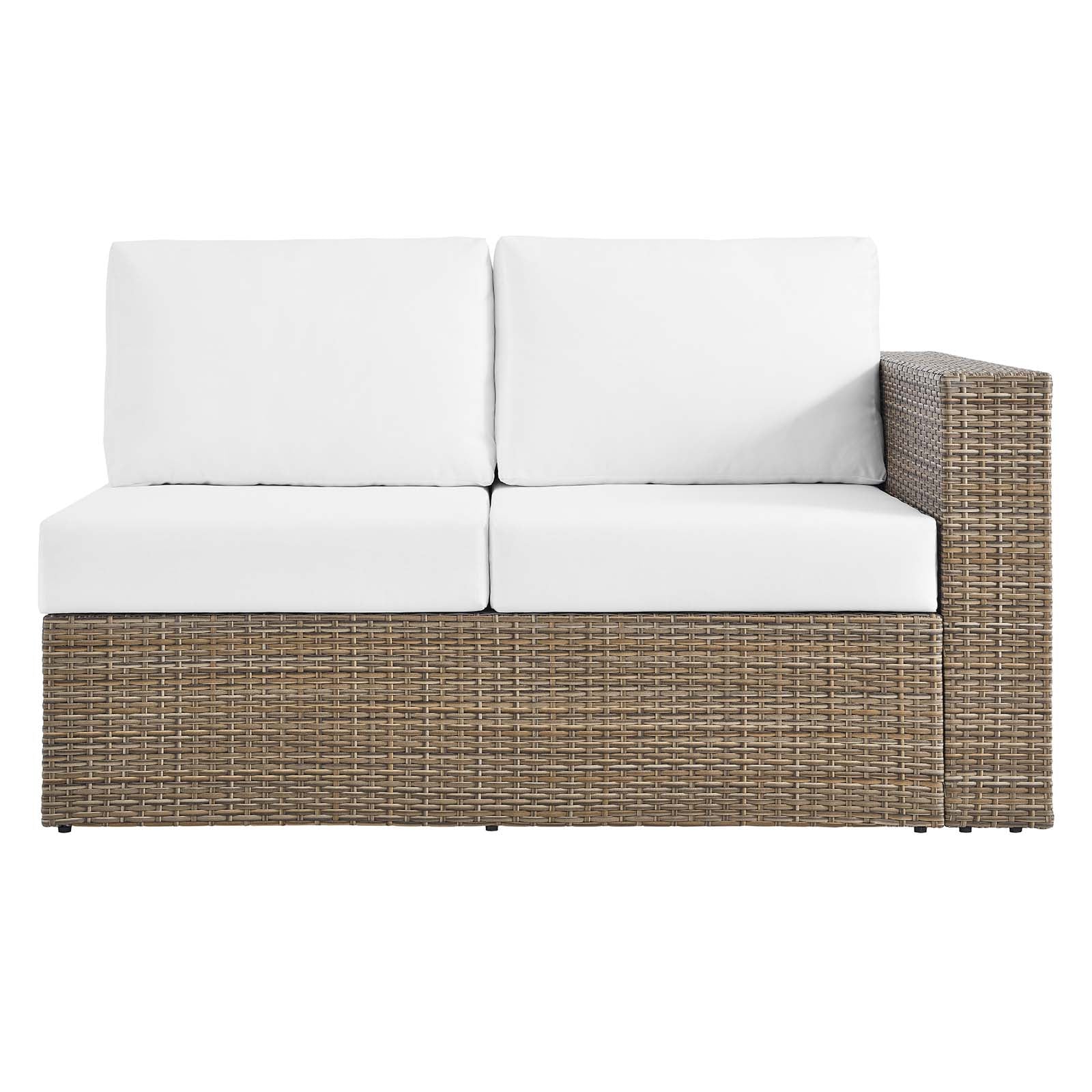 Convene Outdoor Patio 4-Piece Furniture Set - Elegant Synthetic Rattan Weave Design, All-Weather Resistant Cushions and Tempered Glass Top Table for Outdoor Spaces