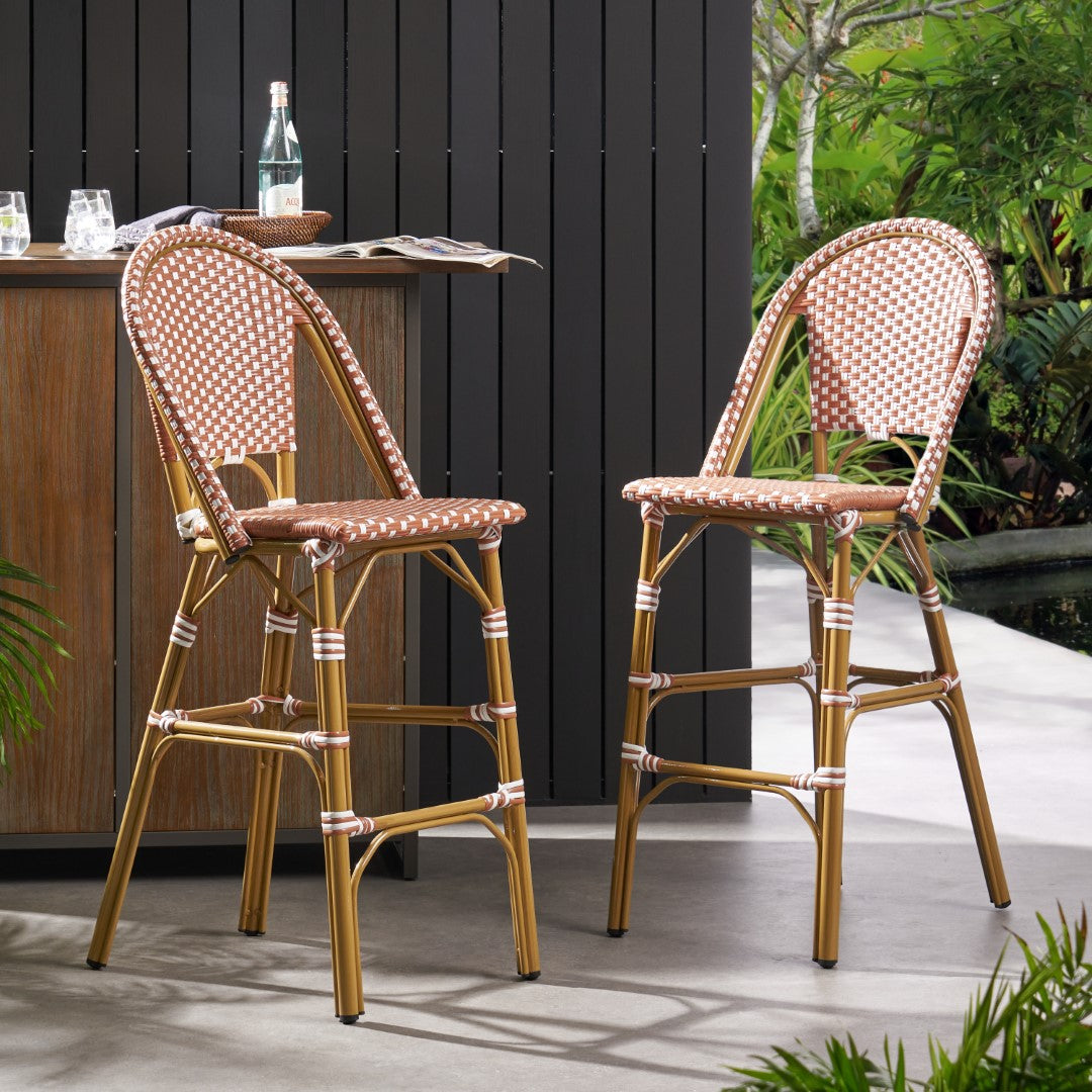 Christopher Knight Home® 2-Piece Set of French-Style Aluminum Outdoor Barstools